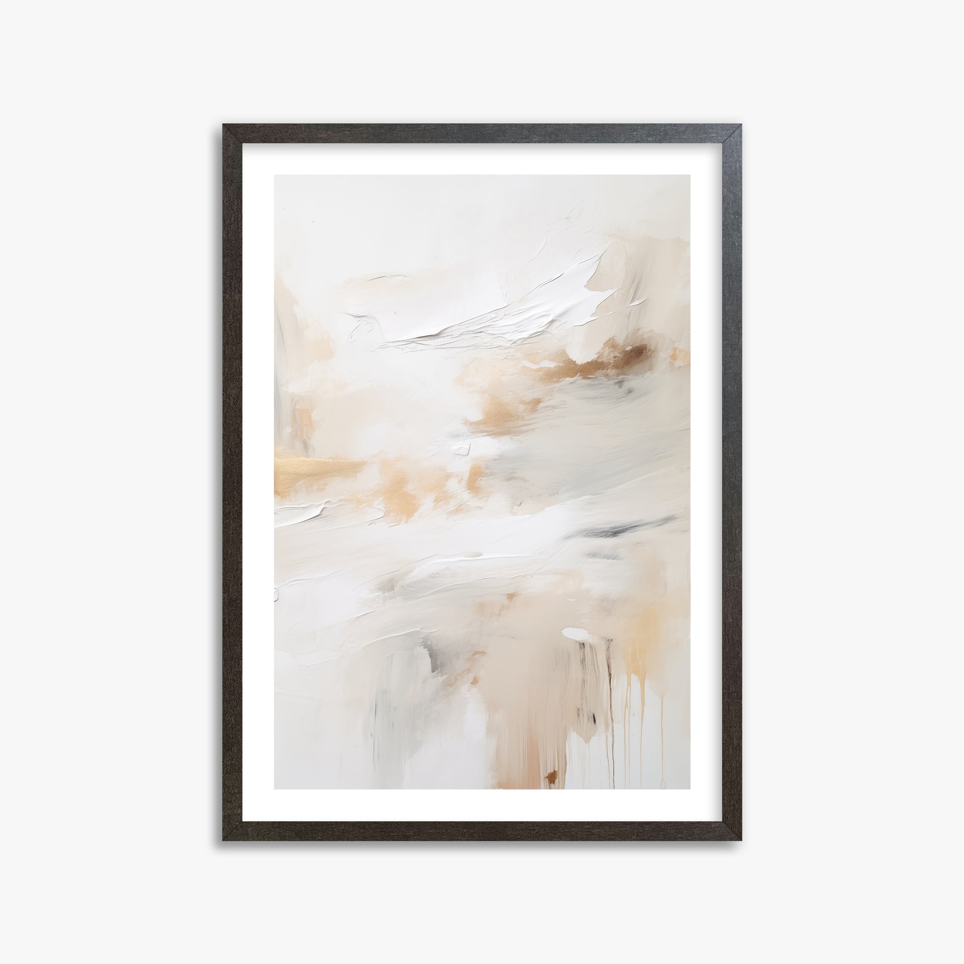 Golden Flux, 50x70cm Framed Art Reproduction With Espresso Frame