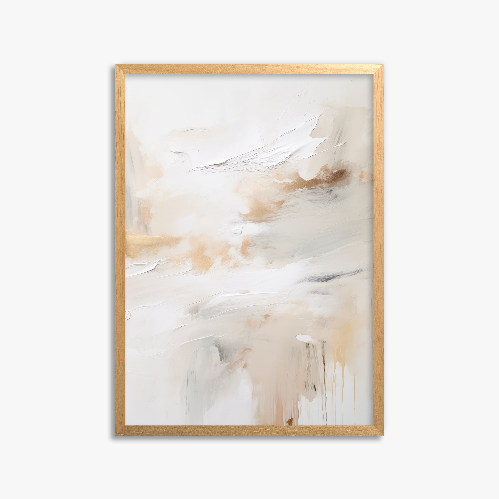 Golden Flux, 50x70cm Framed Poster With Oak Frame