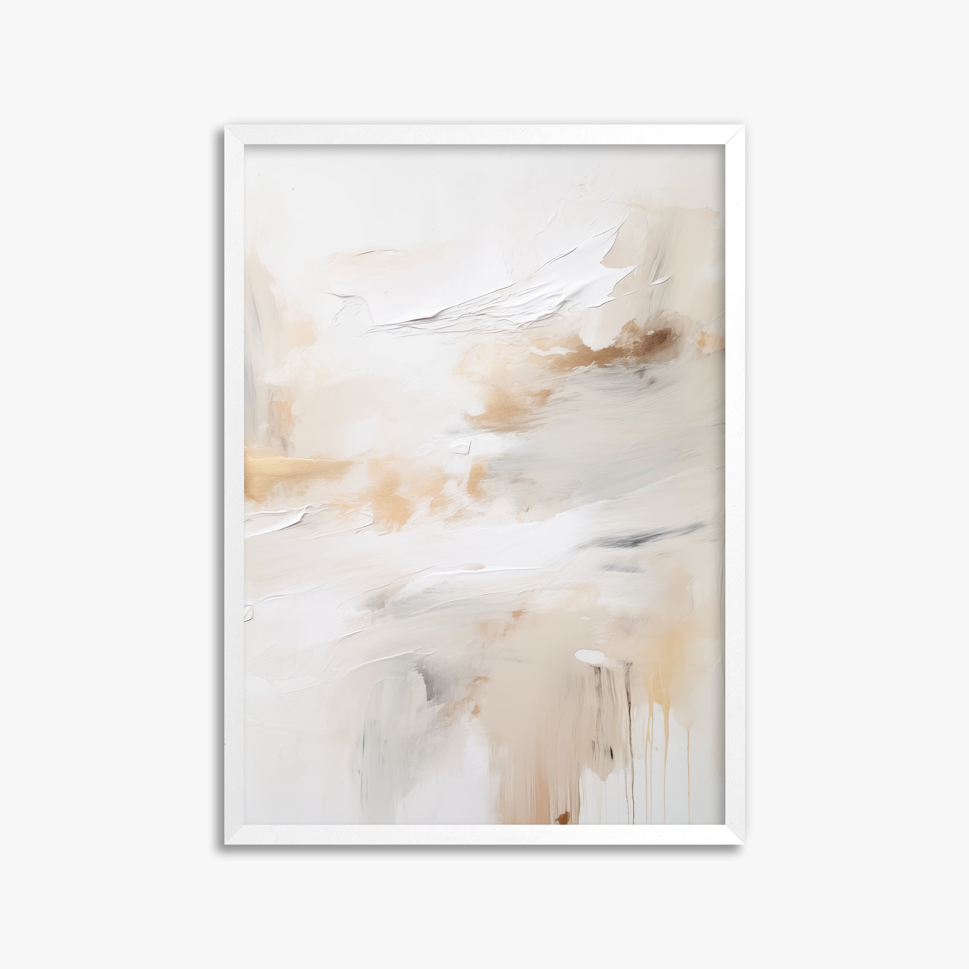 Golden Flux, 50x70cm Framed Poster With White Frame