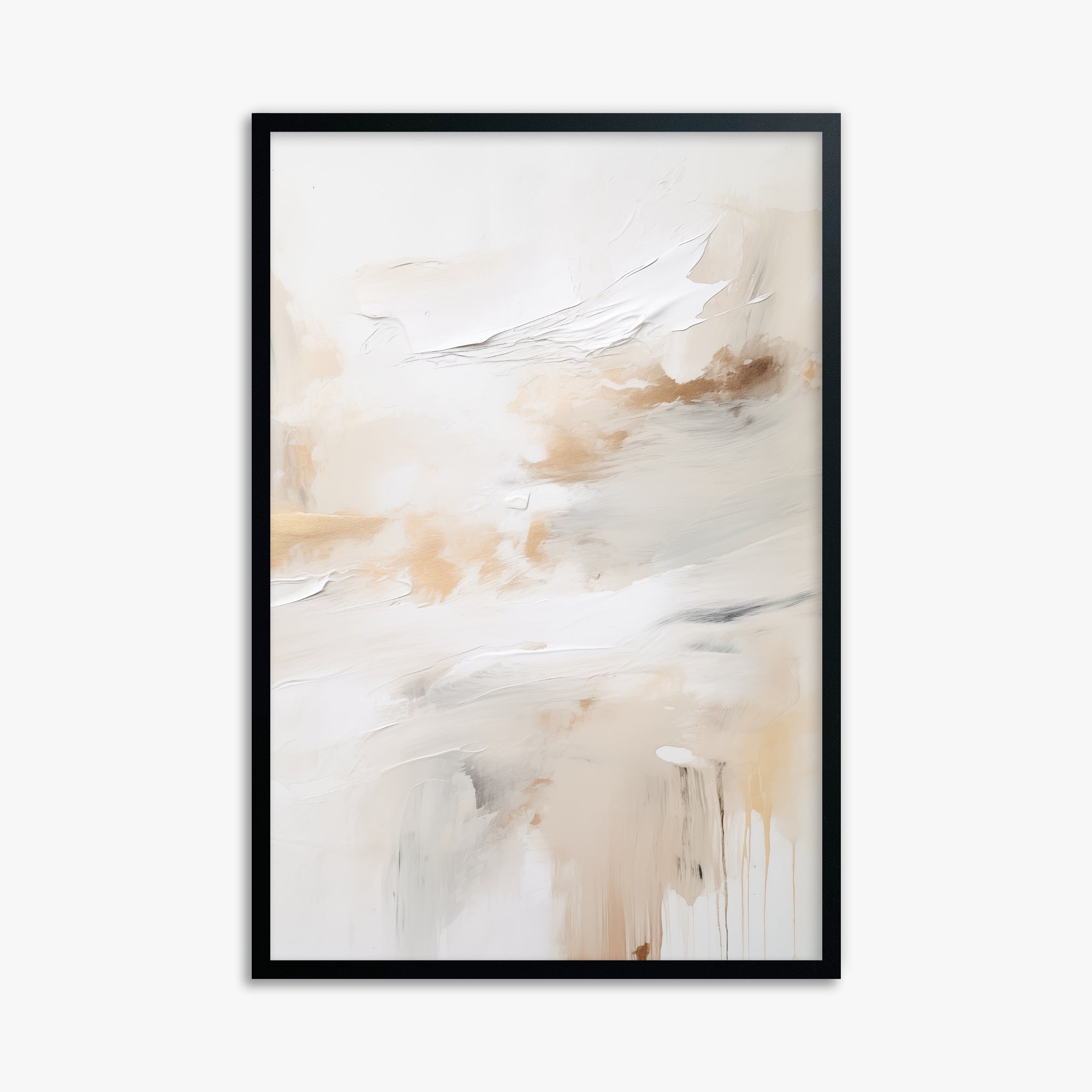 Golden Flux, 61x91cm Framed Poster With Black Frame