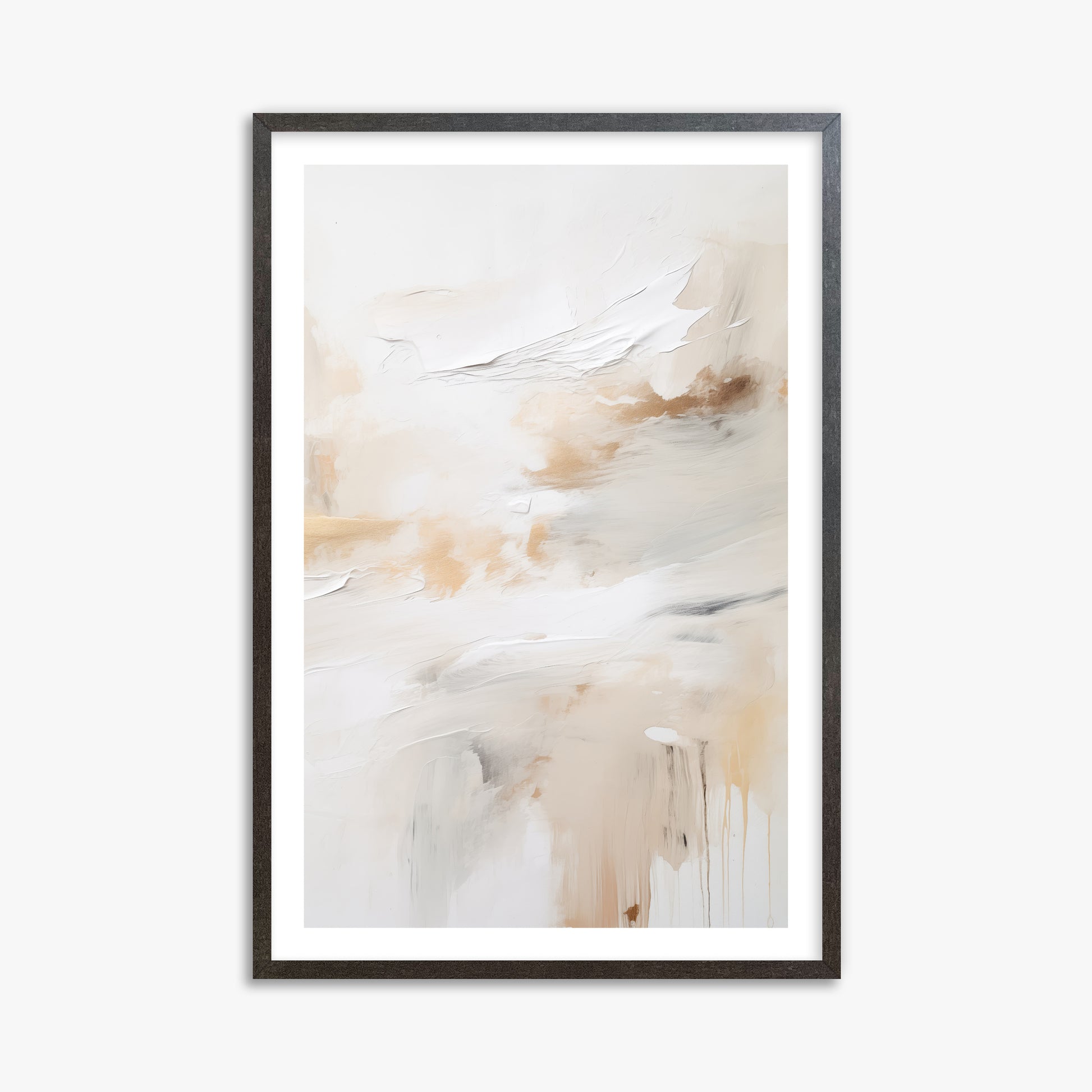 Golden Flux, 61x91cm Framed Art Reproduction With Espresso Frame