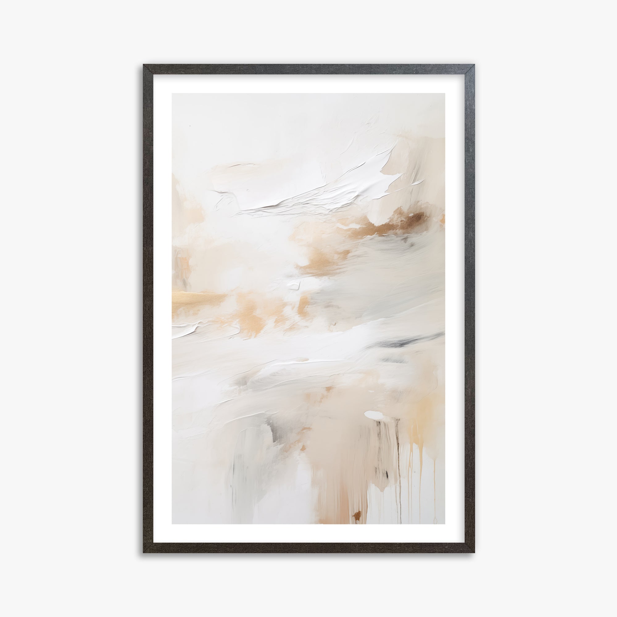 Golden Flux, 61x91cm Framed Art Reproduction With Espresso Frame