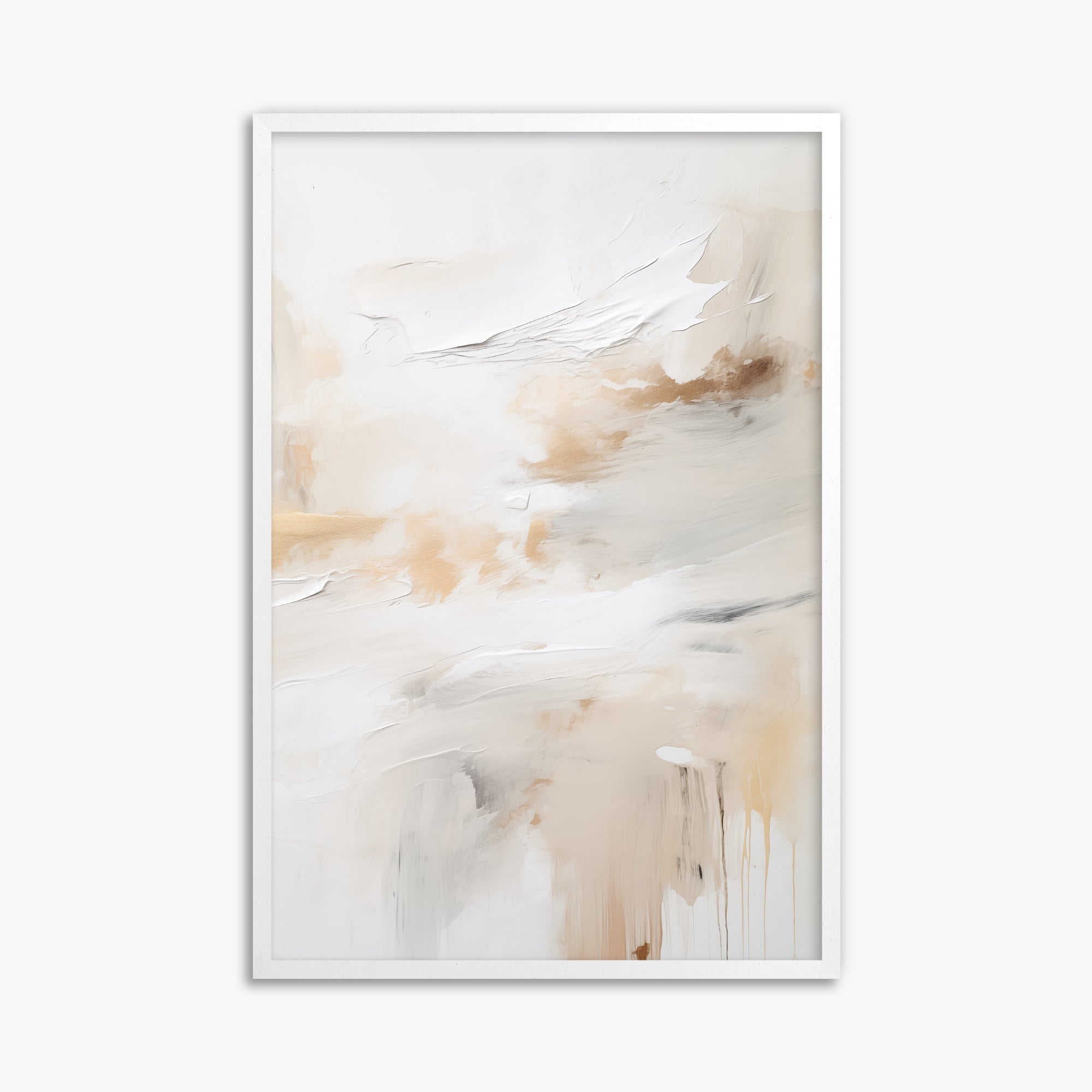 Golden Flux, 61x91cm Framed Poster With White Frame