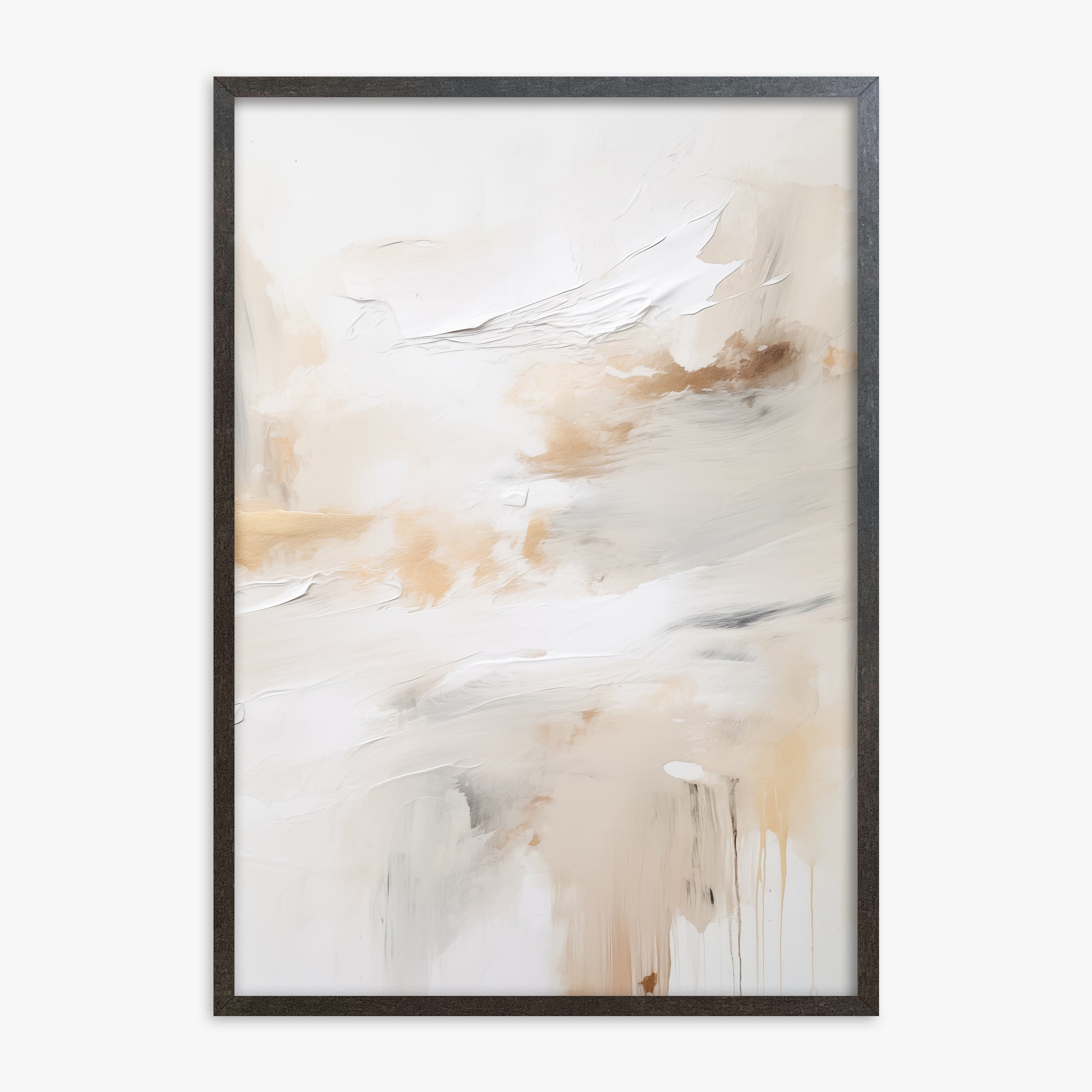 Golden Flux, 70x100cm Framed Art Reproduction With Espresso Frame