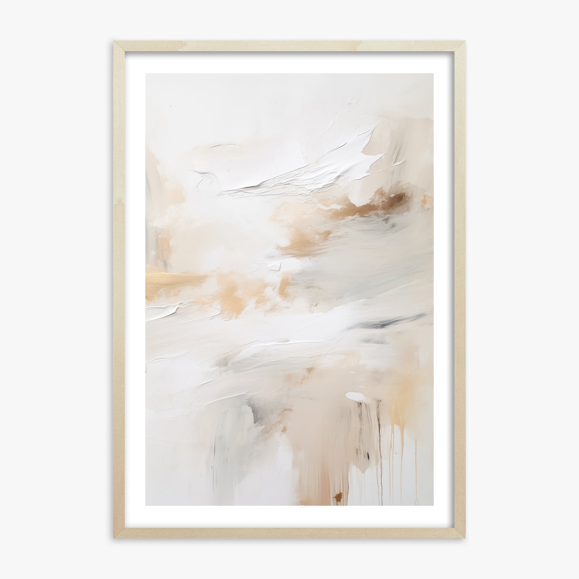 Golden Flux, 70x100cm Framed Art Reproduction With Lime Wood Frame