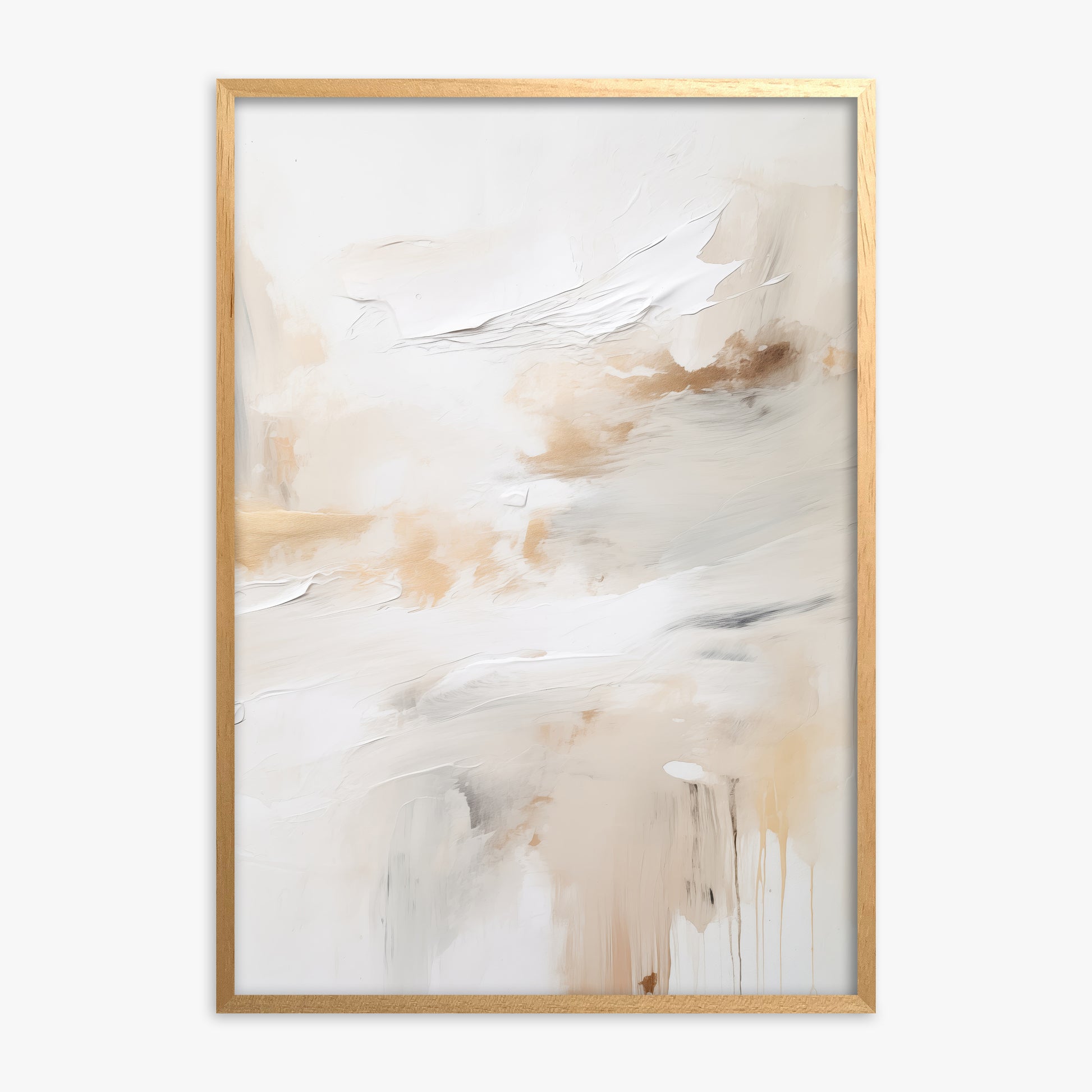 Golden Flux, Oak Framed Poster With Oak Frame