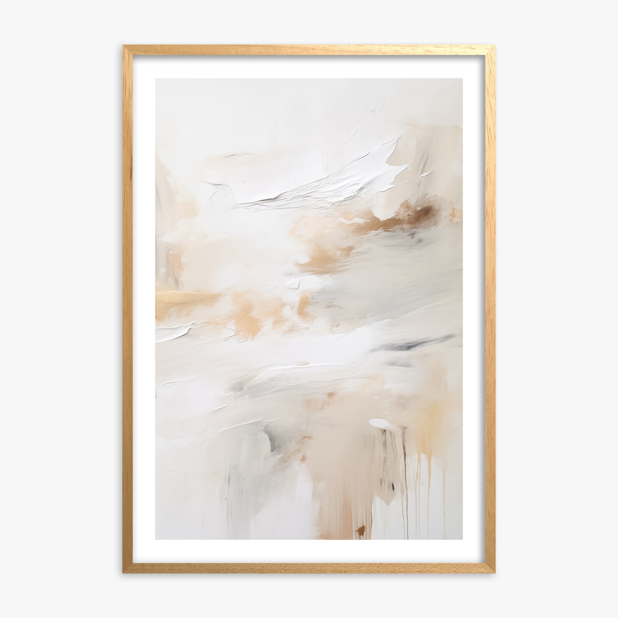 Golden Flux, Oak Framed Poster With Oak Frame