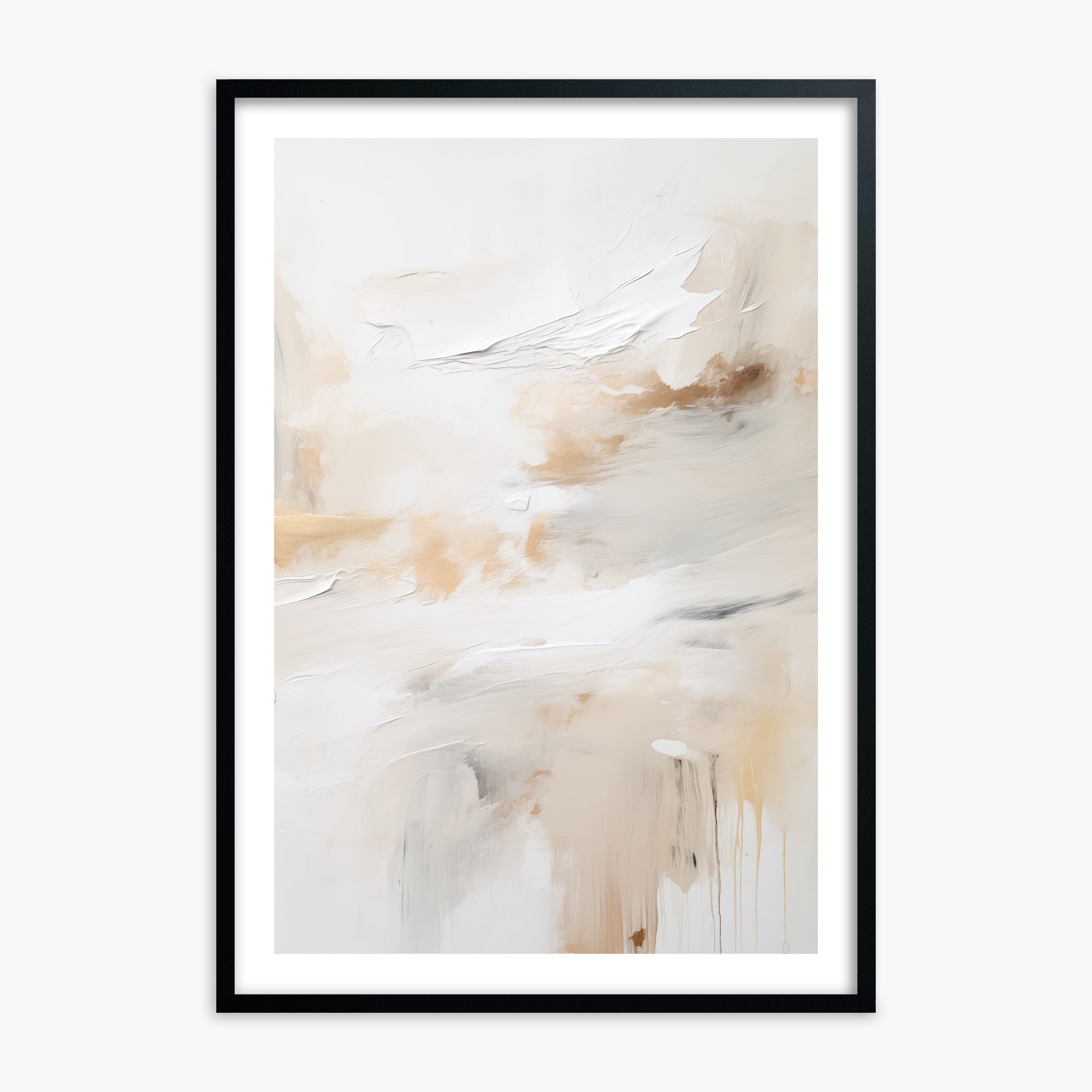 Golden Flux, 70x100cm Black Framed Art Reproduction