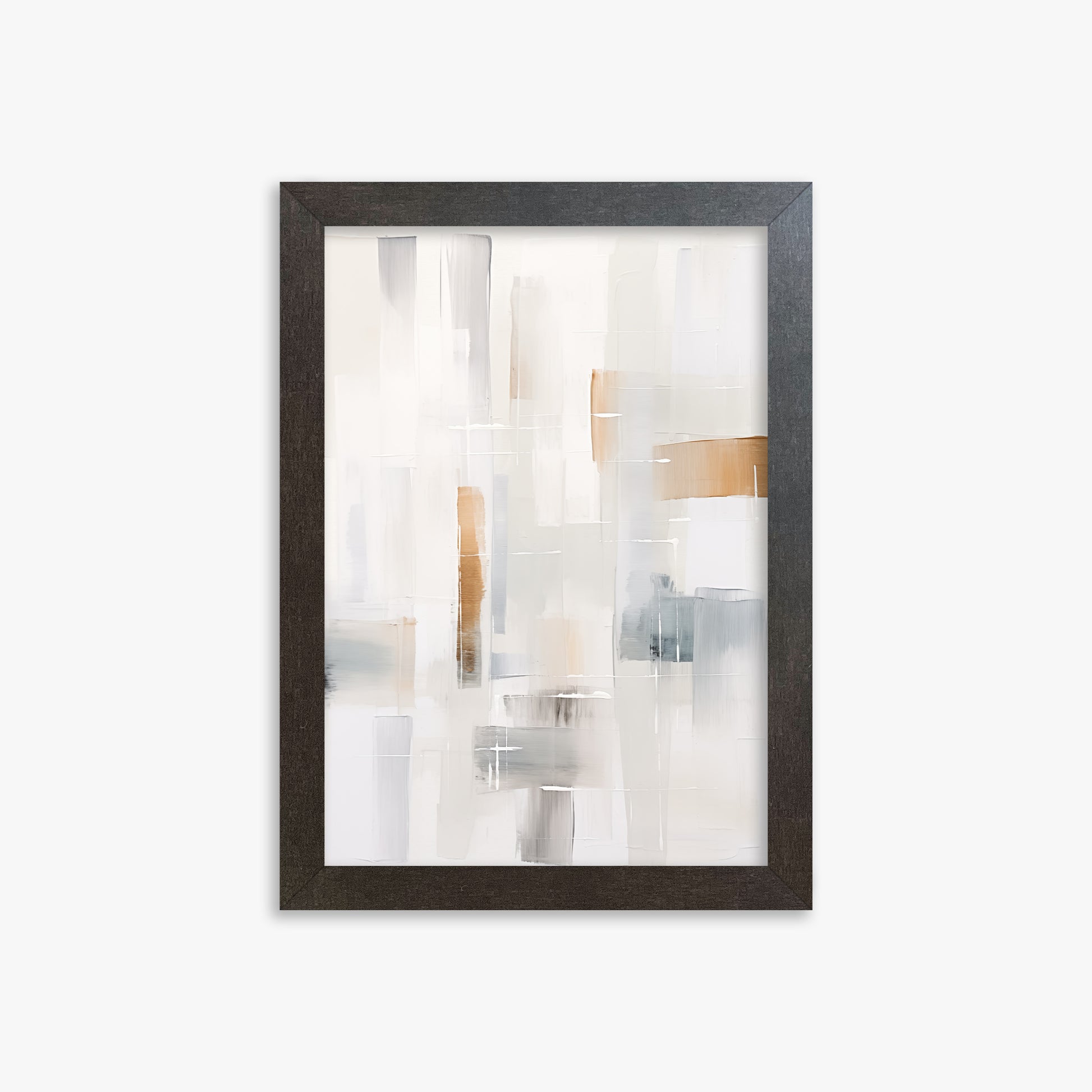 Muted Blocks, 21x30cm Framed Poster With Espresso Frame
