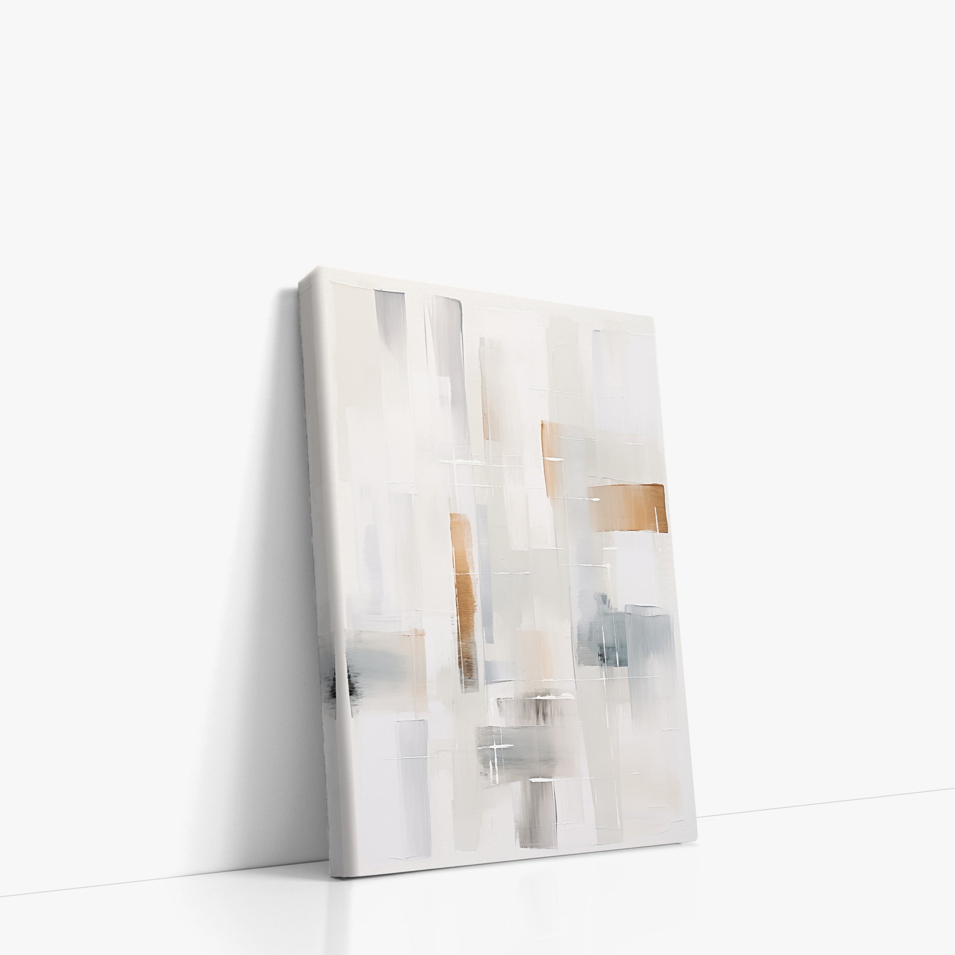 Muted Blocks, 21x30cm Satin Canvas Poster Left Angle