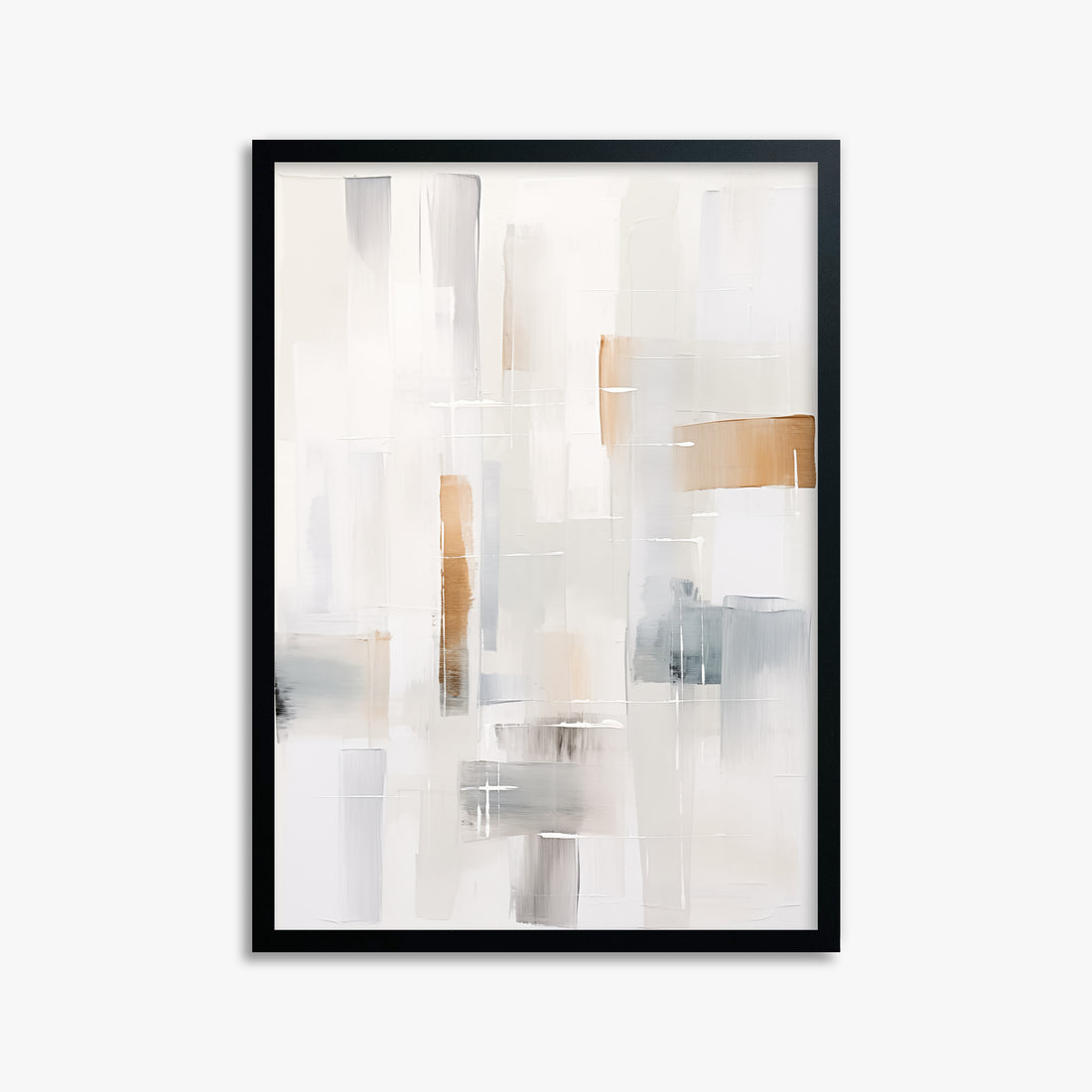 Muted Blocks, 50x70cm Framed Poster With Black Frame