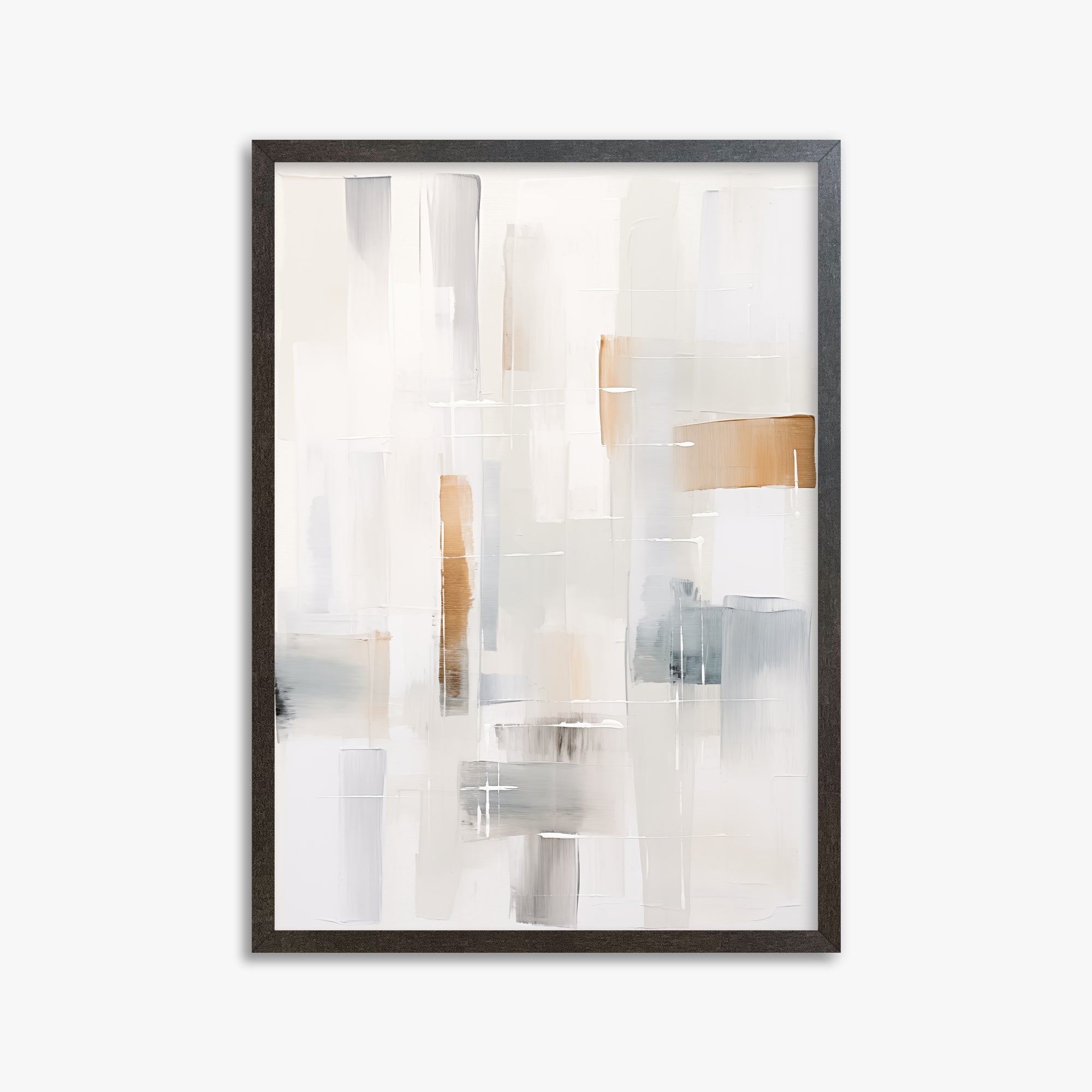 Muted Blocks, 50x70cm Framed Poster With Espresso Frame