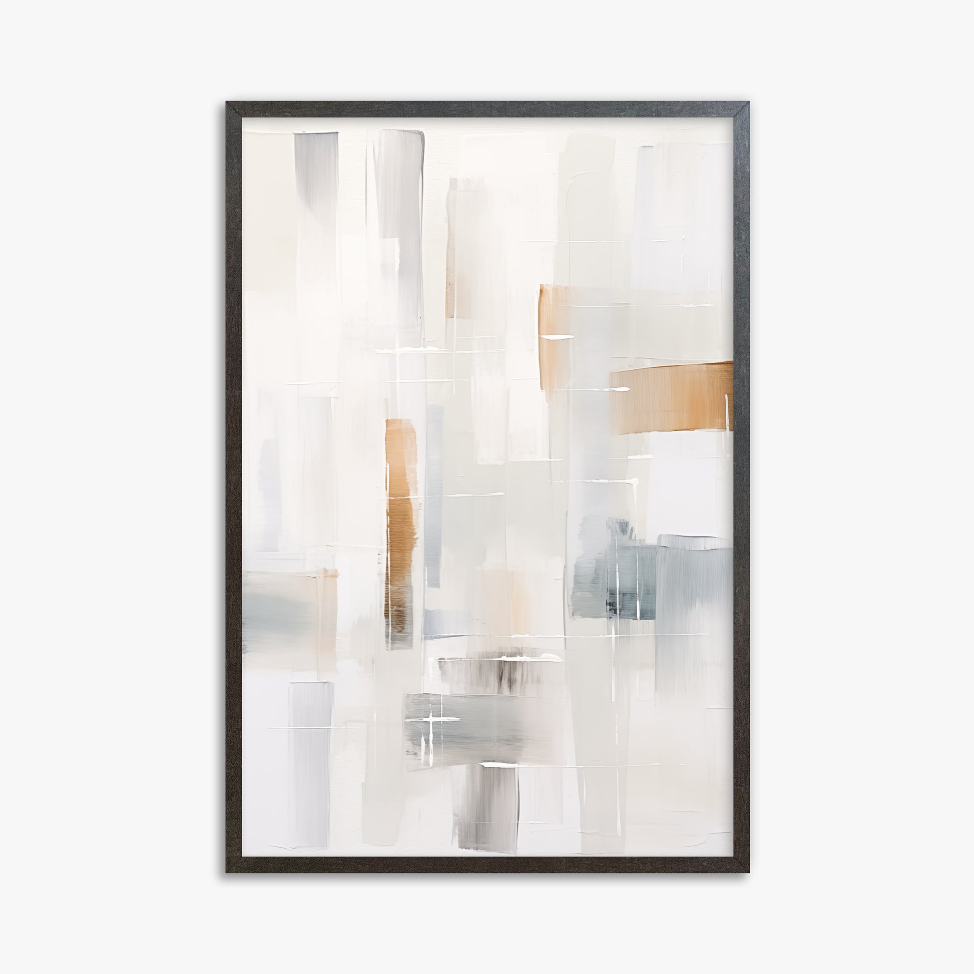 Muted Blocks, 61x91cm Framed Poster With Espresso Frame