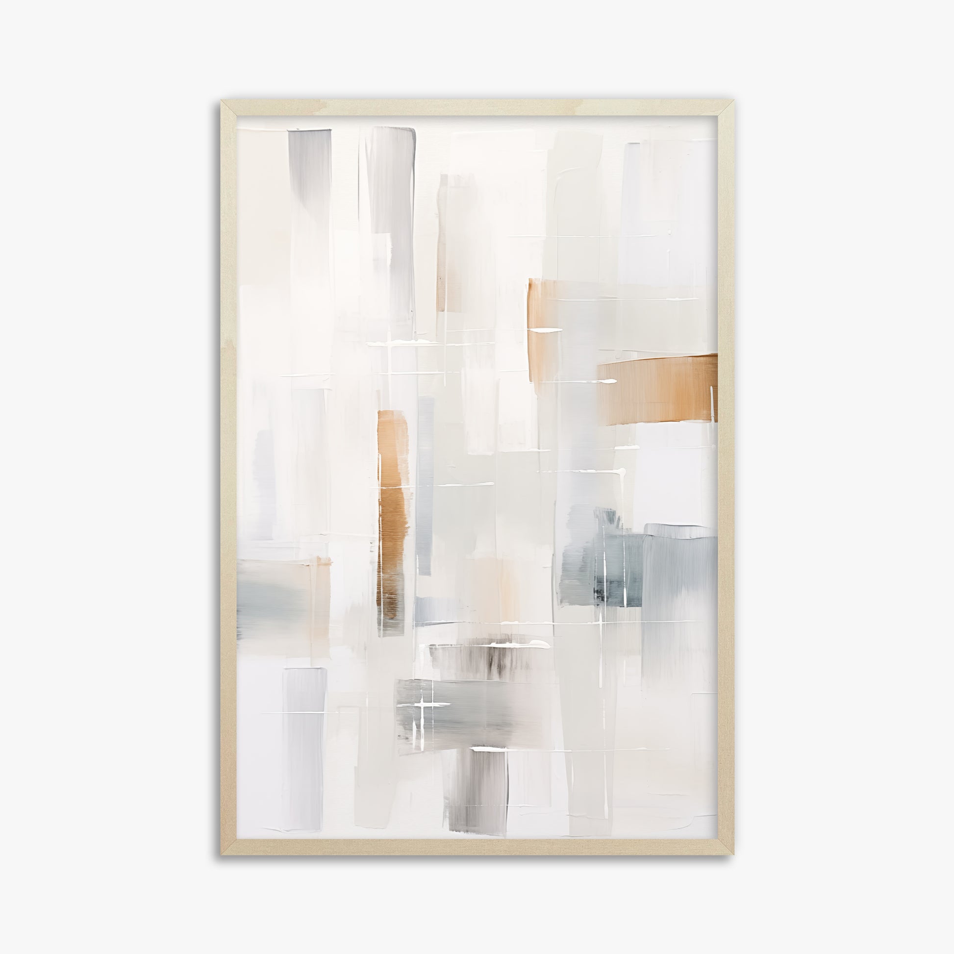 Muted Blocks, 61x91cm Framed Poster With Lime Wood Frame