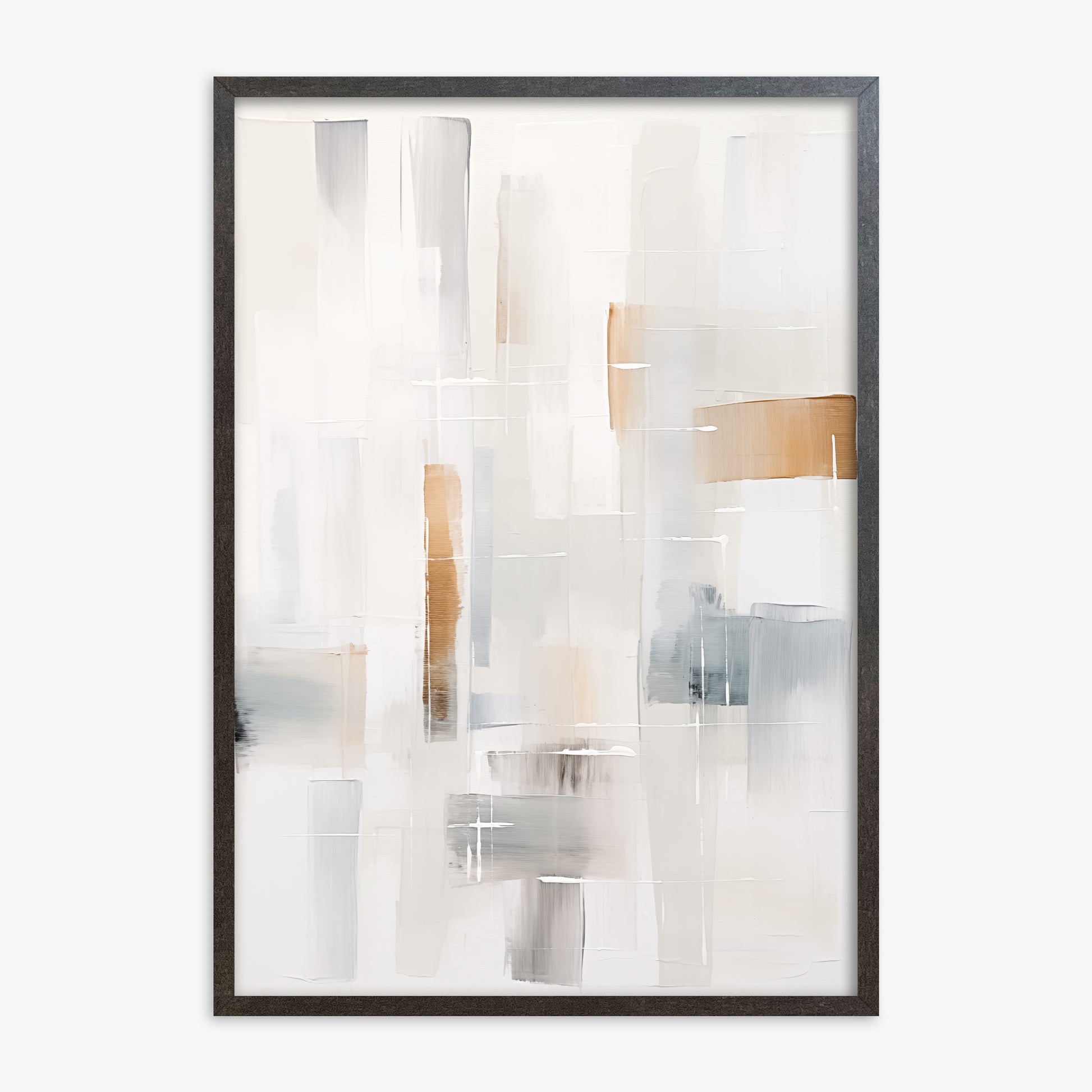 Muted Blocks, 70x100cm Framed Poster With Espresso Frame