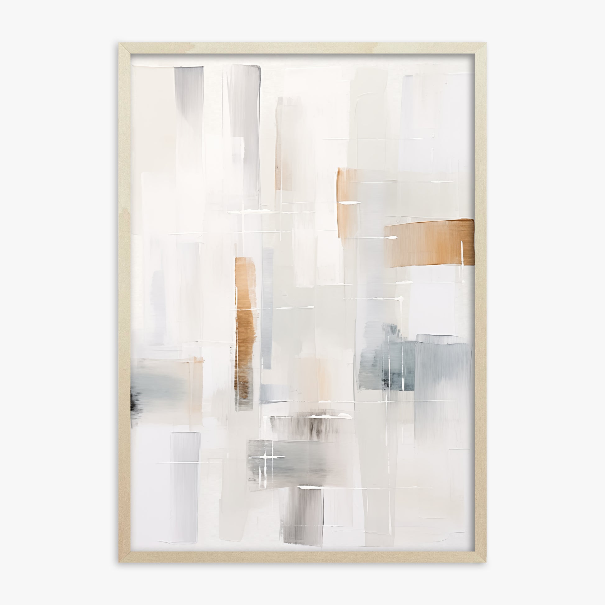 Muted Blocks, 70x100cm Framed Poster With Lime Wood Frame