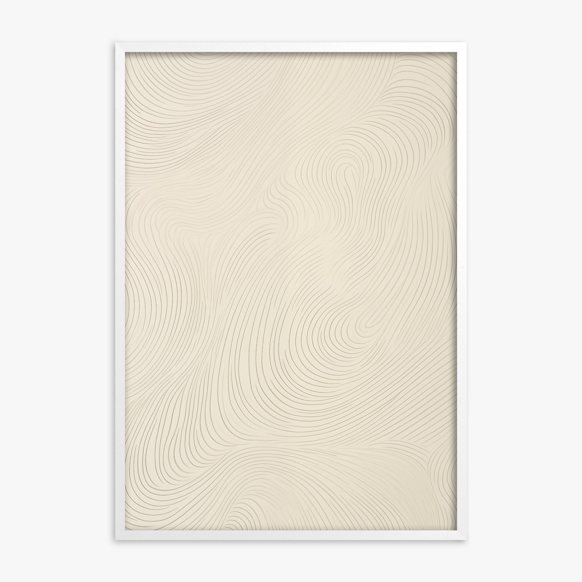 Serene Currents, White Framed Poster With White Frame