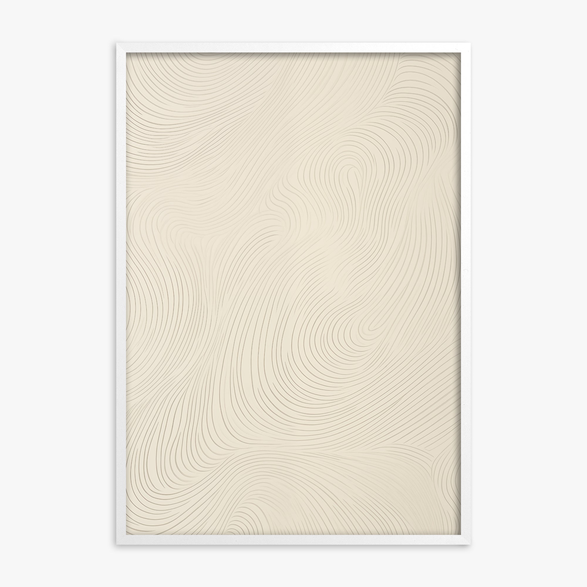 Serene Currents, White Framed Poster With White Frame