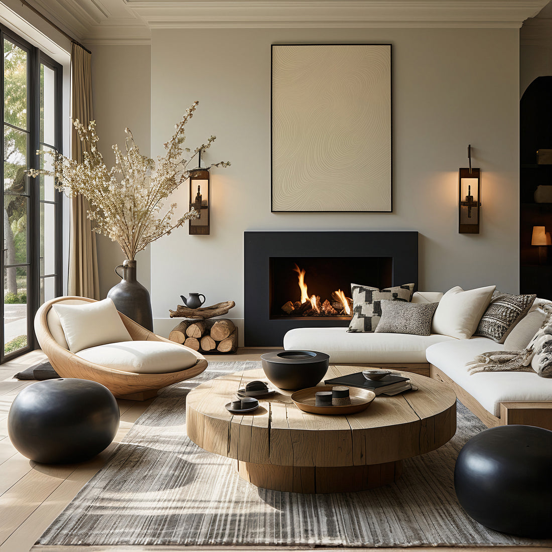 Serene Currents, 50x70cm Framed Poster With Black Frame