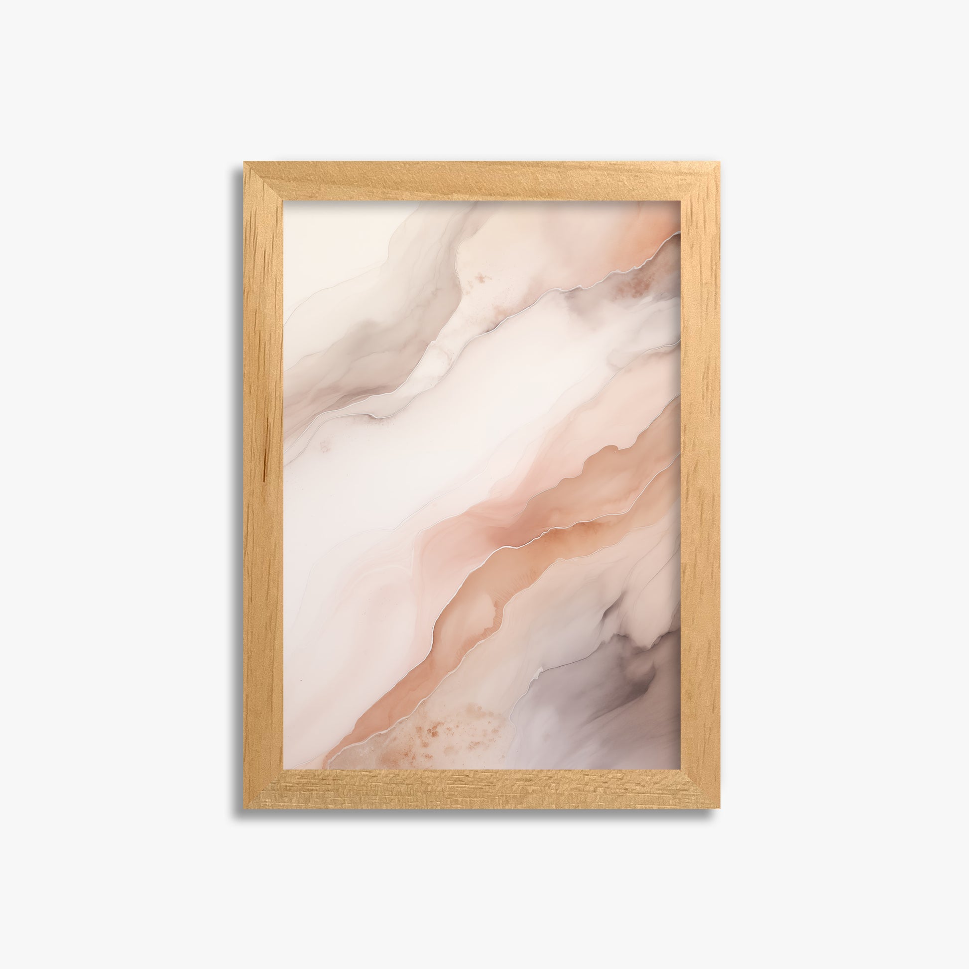 Rose Marble, 21x30cm Framed Poster With Oak Frame