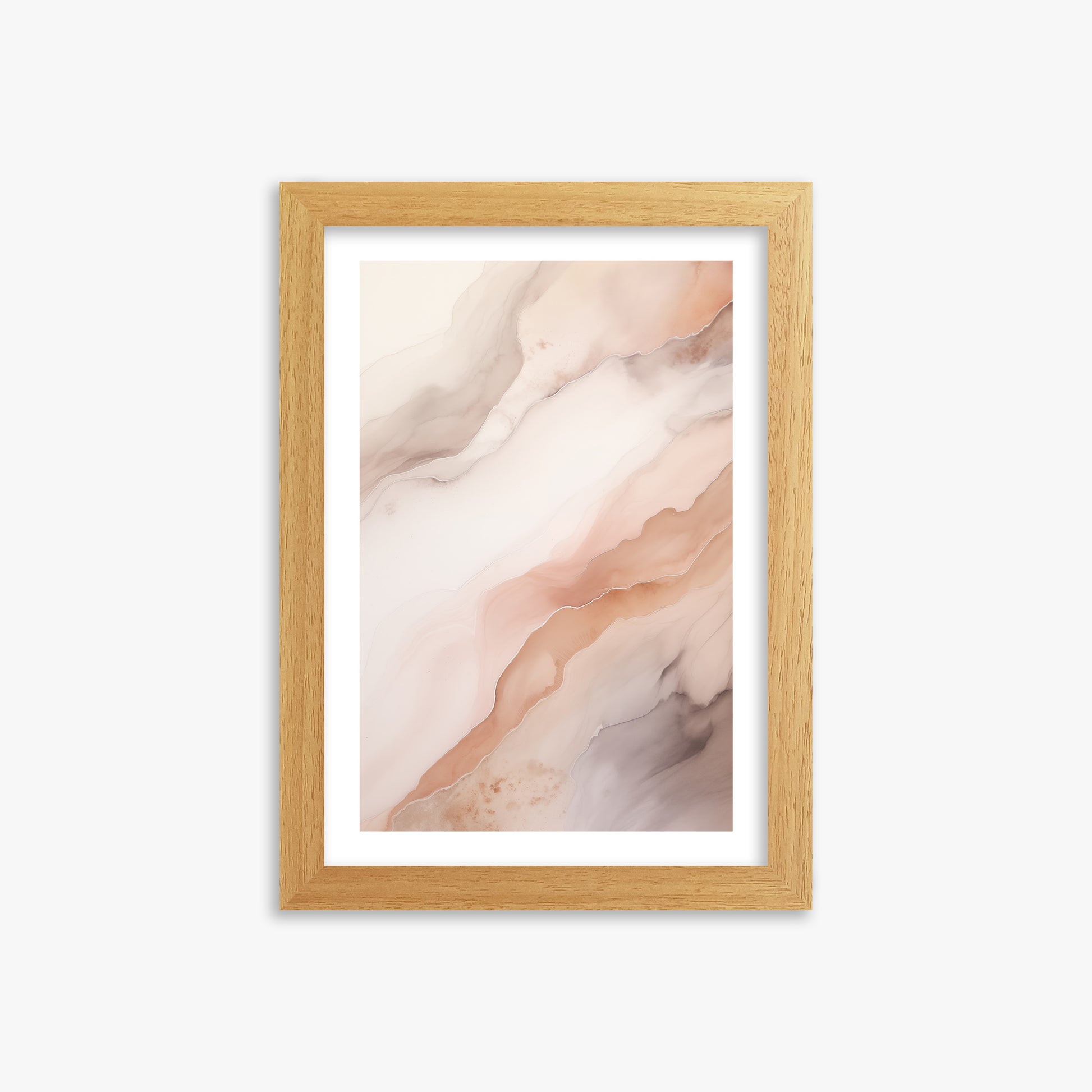 Rose Marble, 21x30cm Framed Poster With Oak Frame
