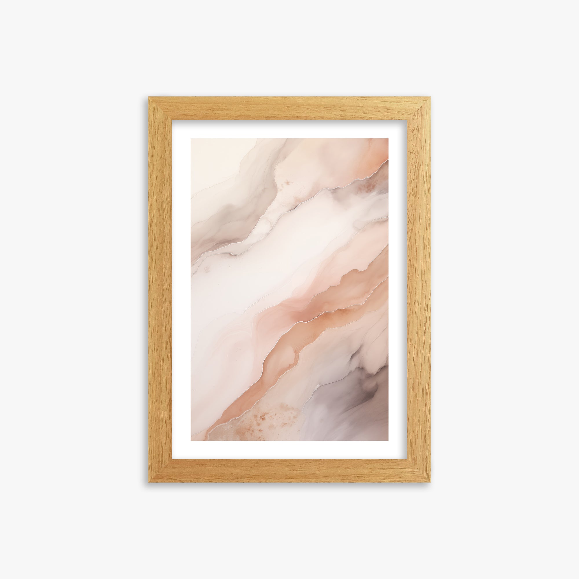 Rose Marble, 21x30cm Framed Poster With Oak Frame