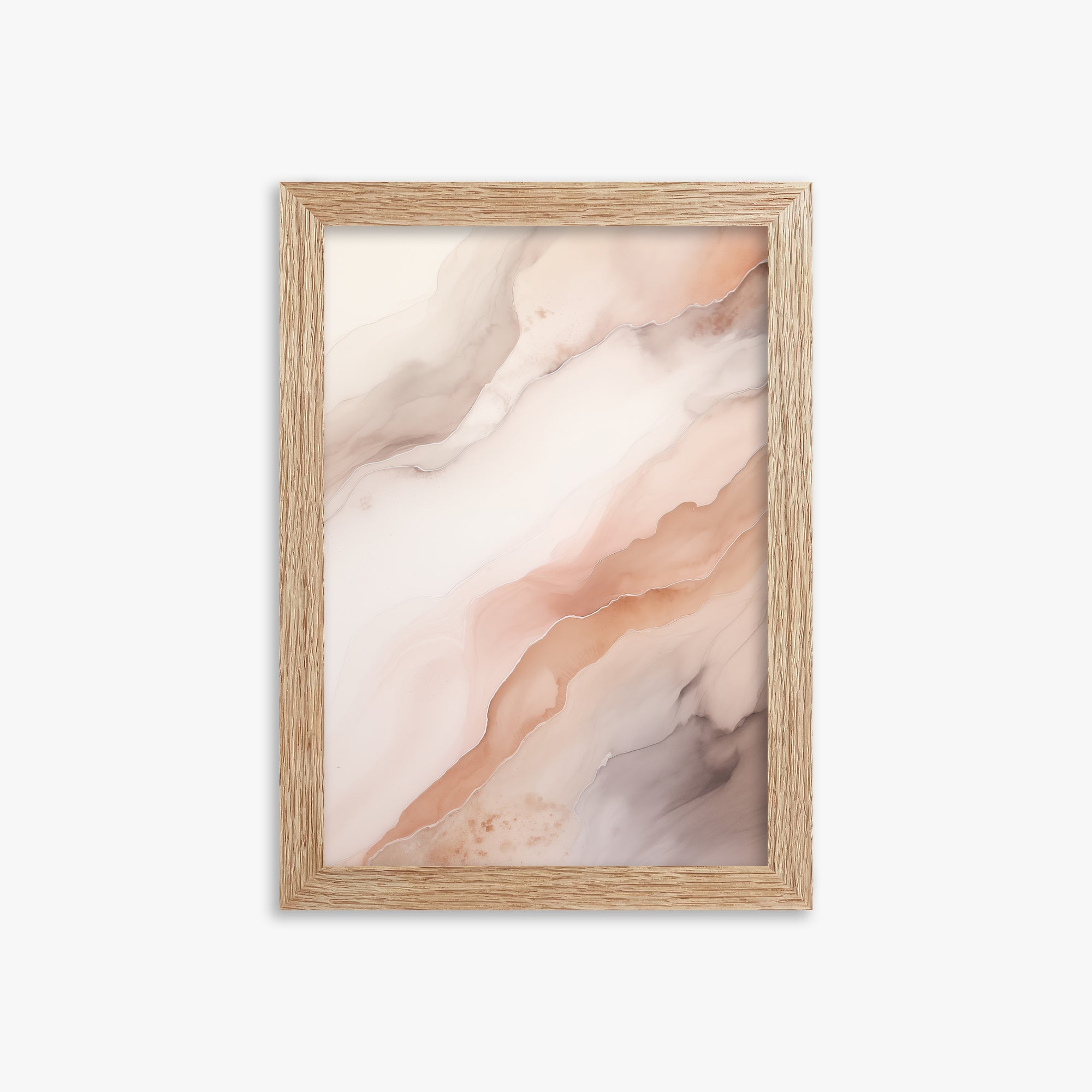 Rose Marble, 21x30cm Framed Poster With Raw Oak Frame