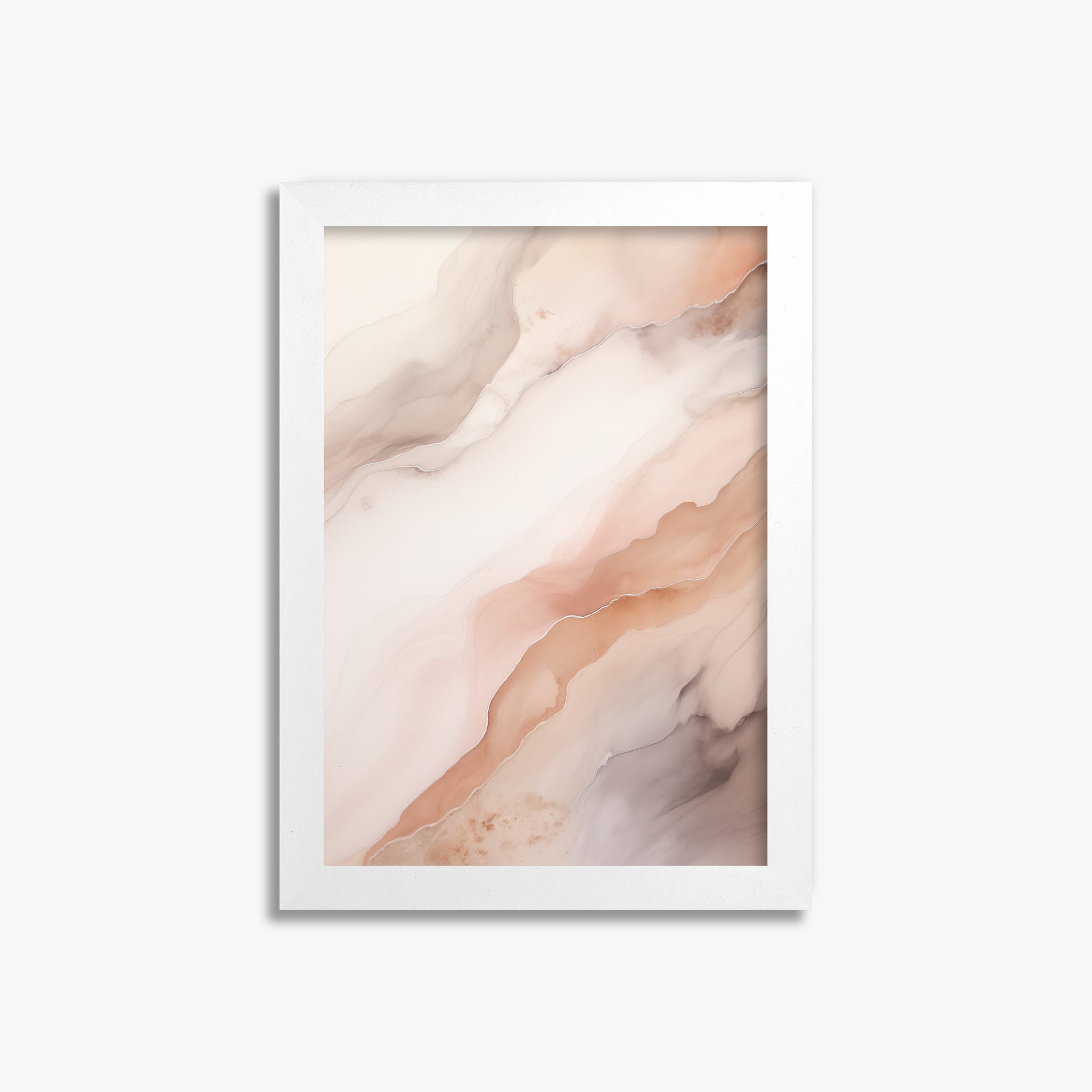 Rose Marble, 21x30cm Framed Poster With White Frame