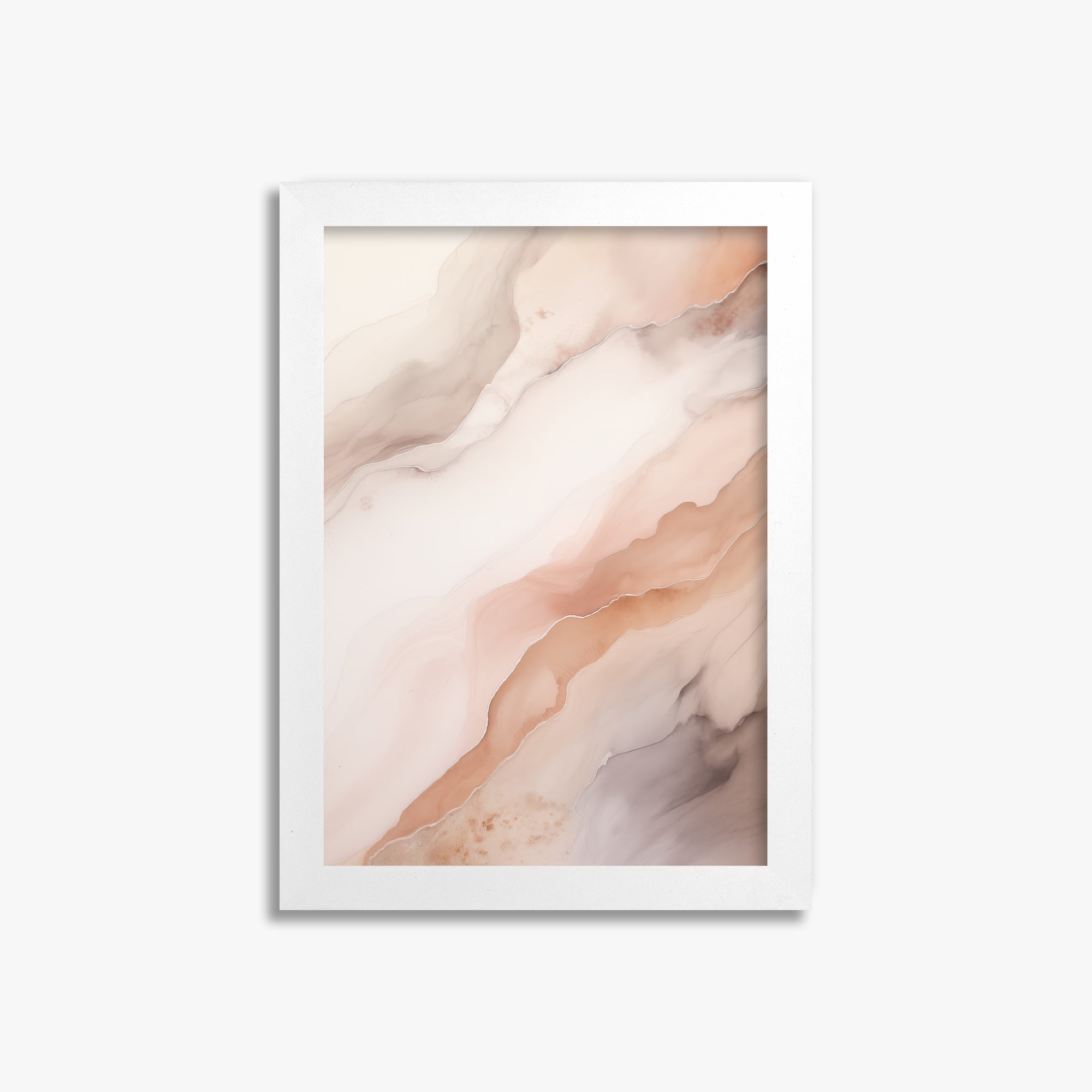 Rose Marble, 21x30cm Framed Poster With White Frame