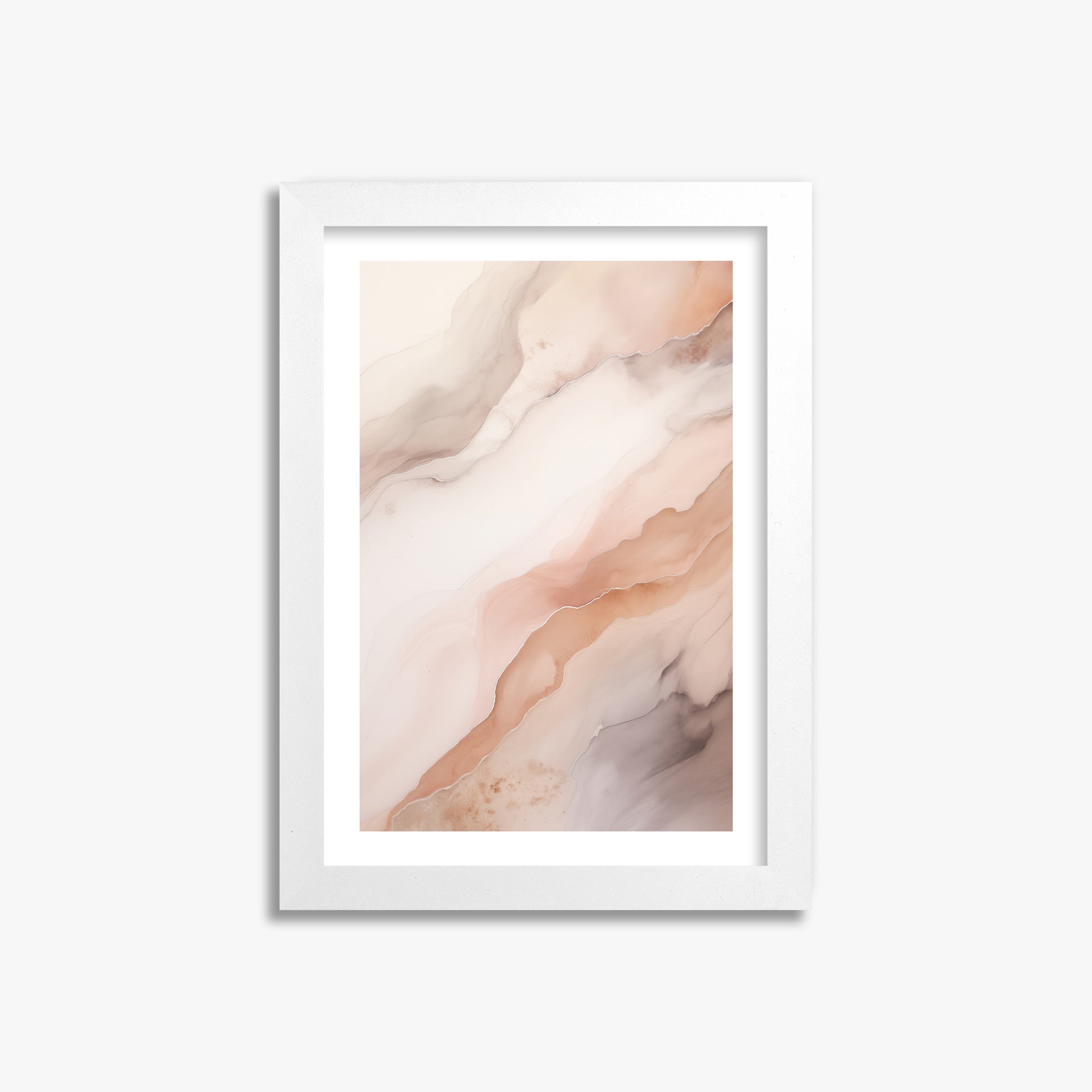 Rose Marble, 21x30cm Framed Poster With White Frame