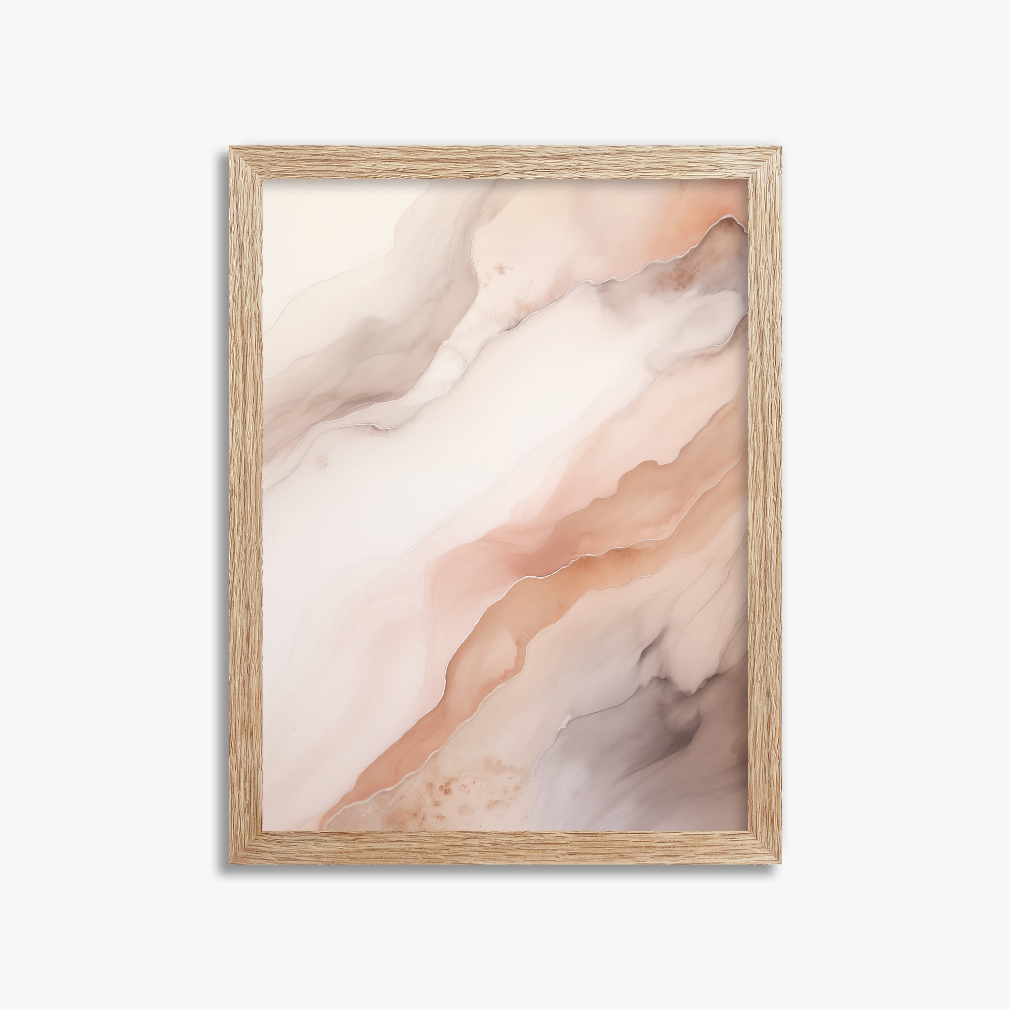 Rose Marble, 30x40cm Framed Poster With Raw Oak Frame