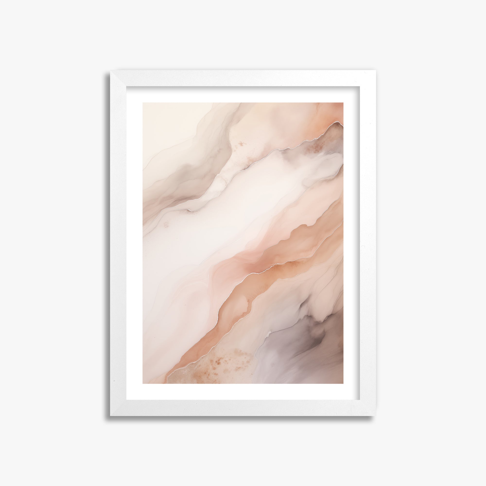Rose Marble, 30x40cm Framed Poster With White Frame