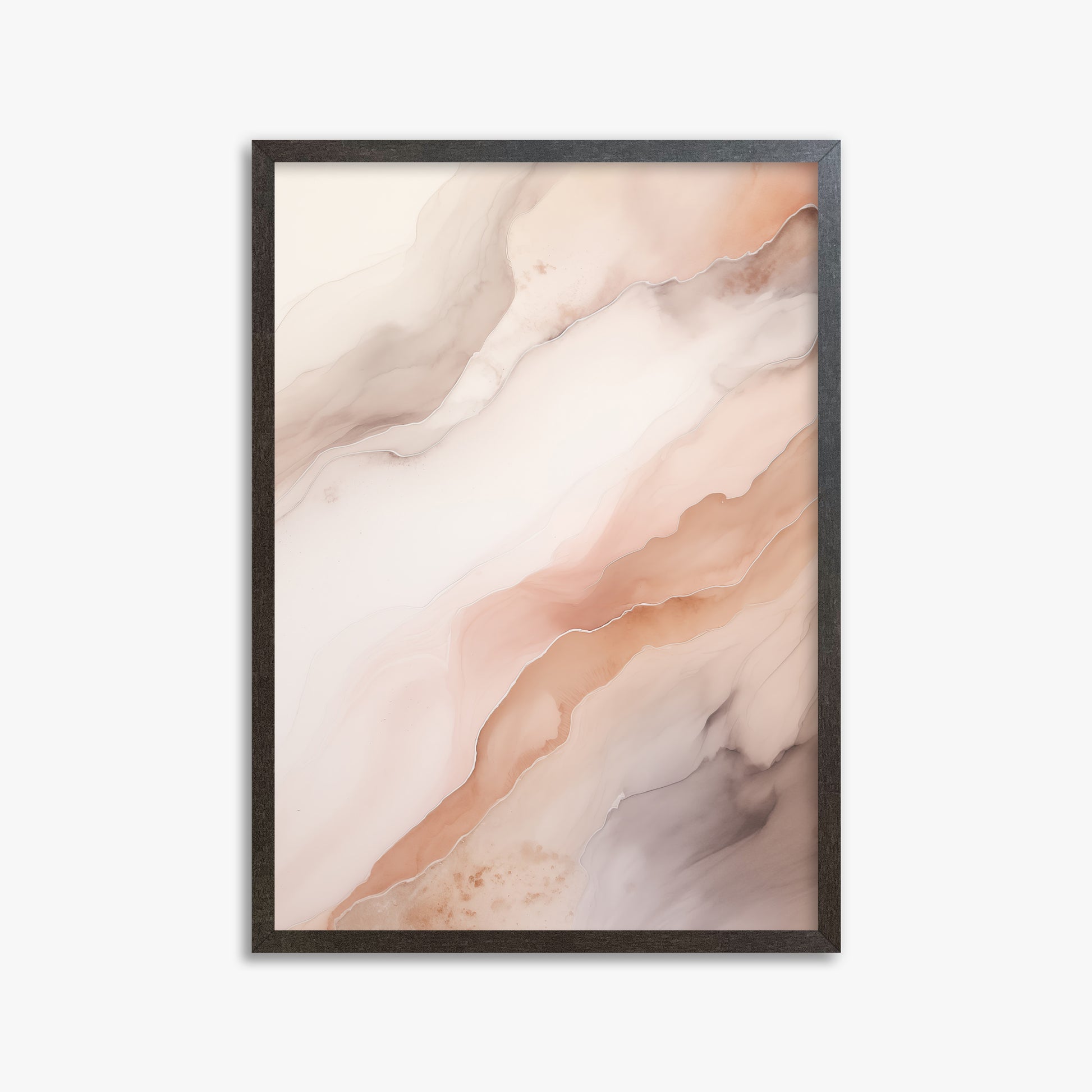 Rose Marble, 50x70cm Framed Poster With Espresso Frame