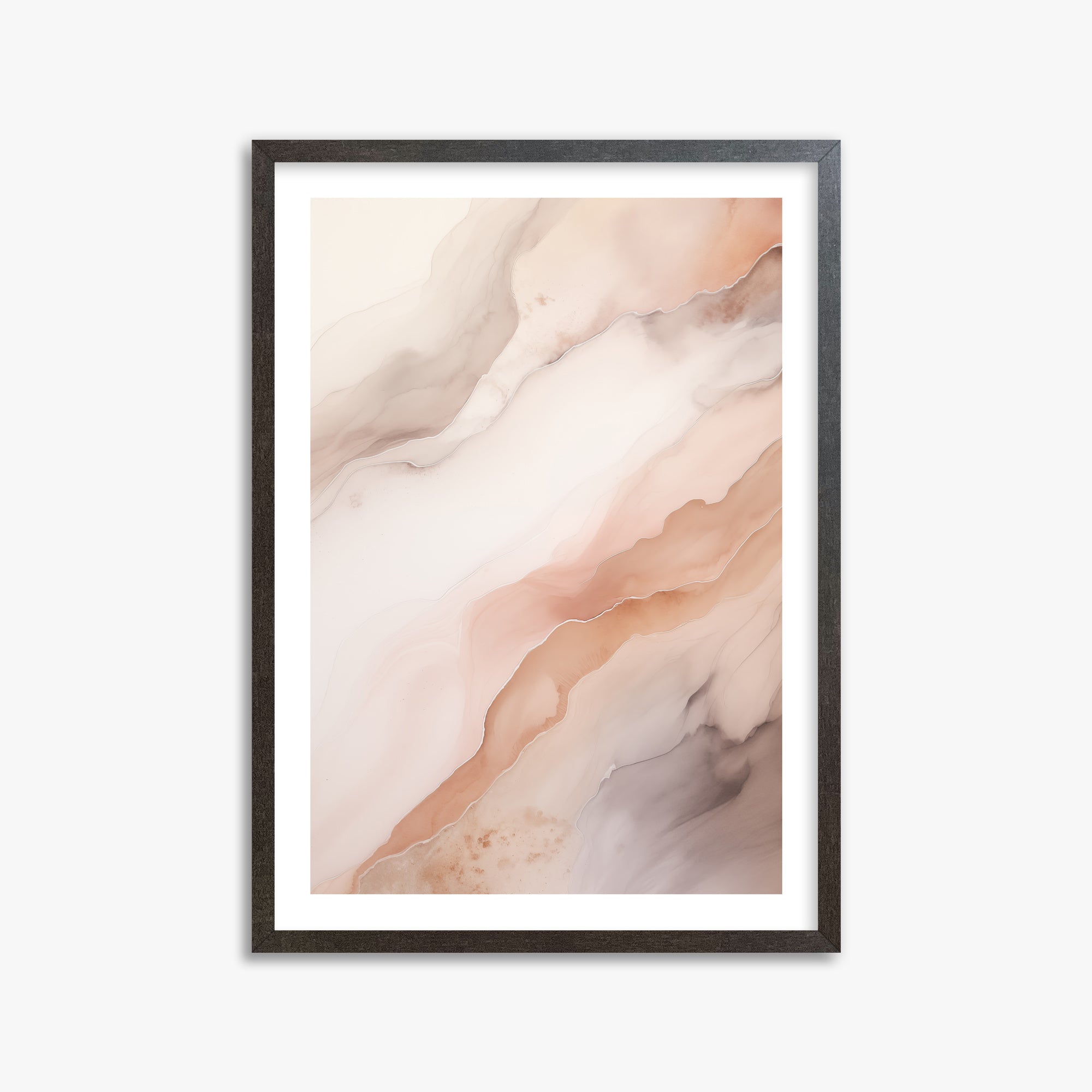 Rose Marble, 50x70cm Framed Poster With Espresso Frame