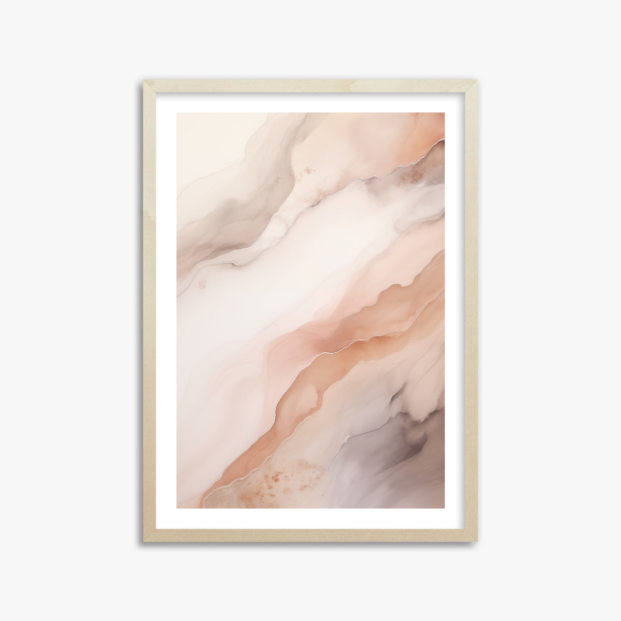 Rose Marble, 50x70cm Framed Poster With Lime Wood Frame
