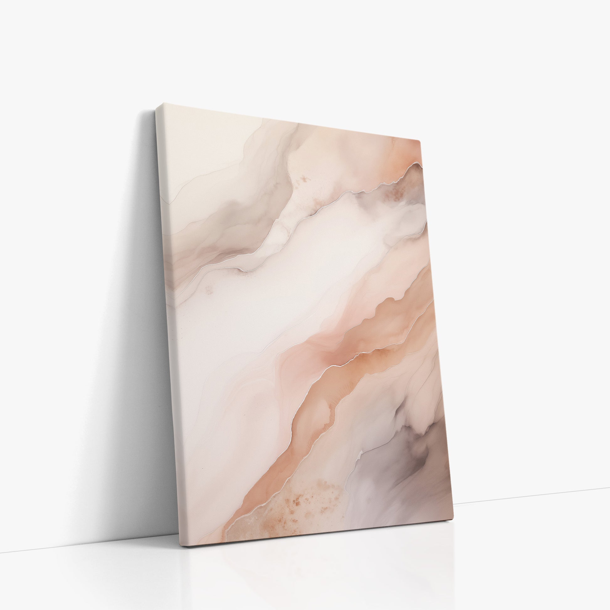 Rose Marble, 50x70cm Satin Canvas Poster Left Angle