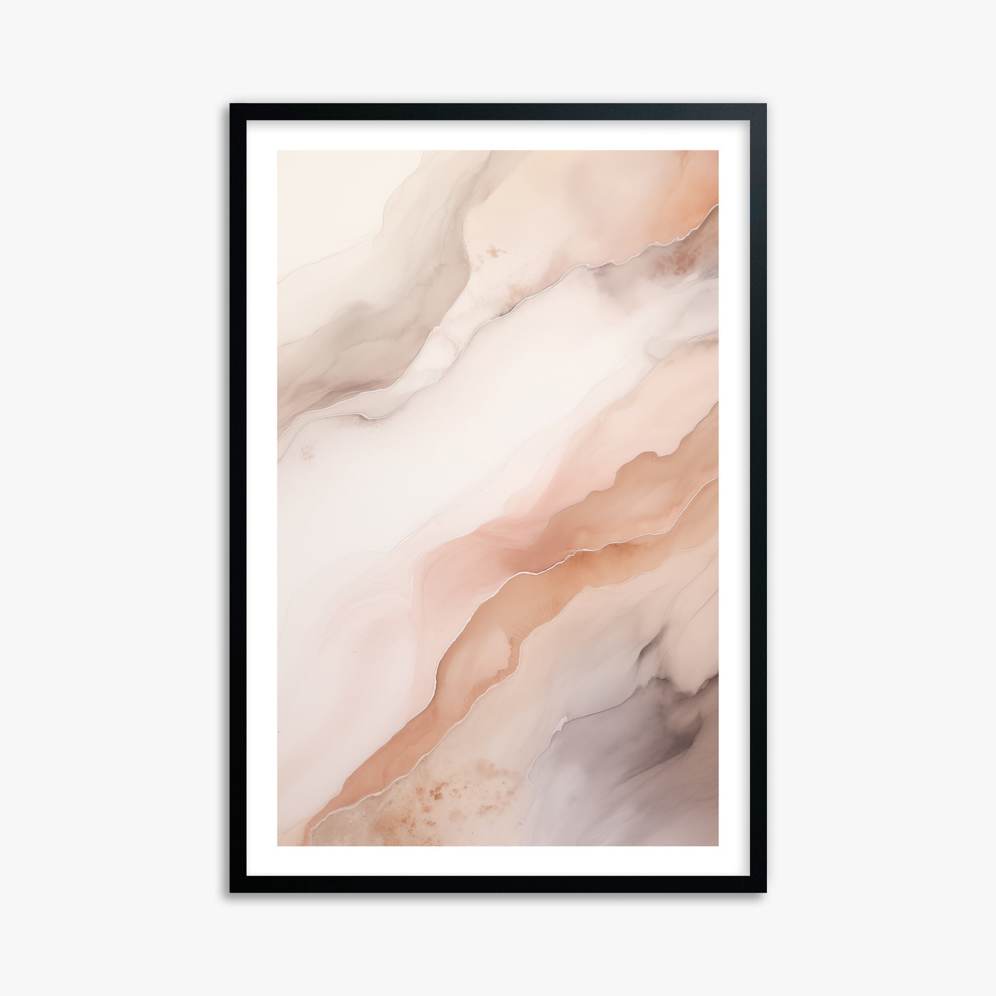 Rose Marble, 61x91cm Framed Poster With Black Frame