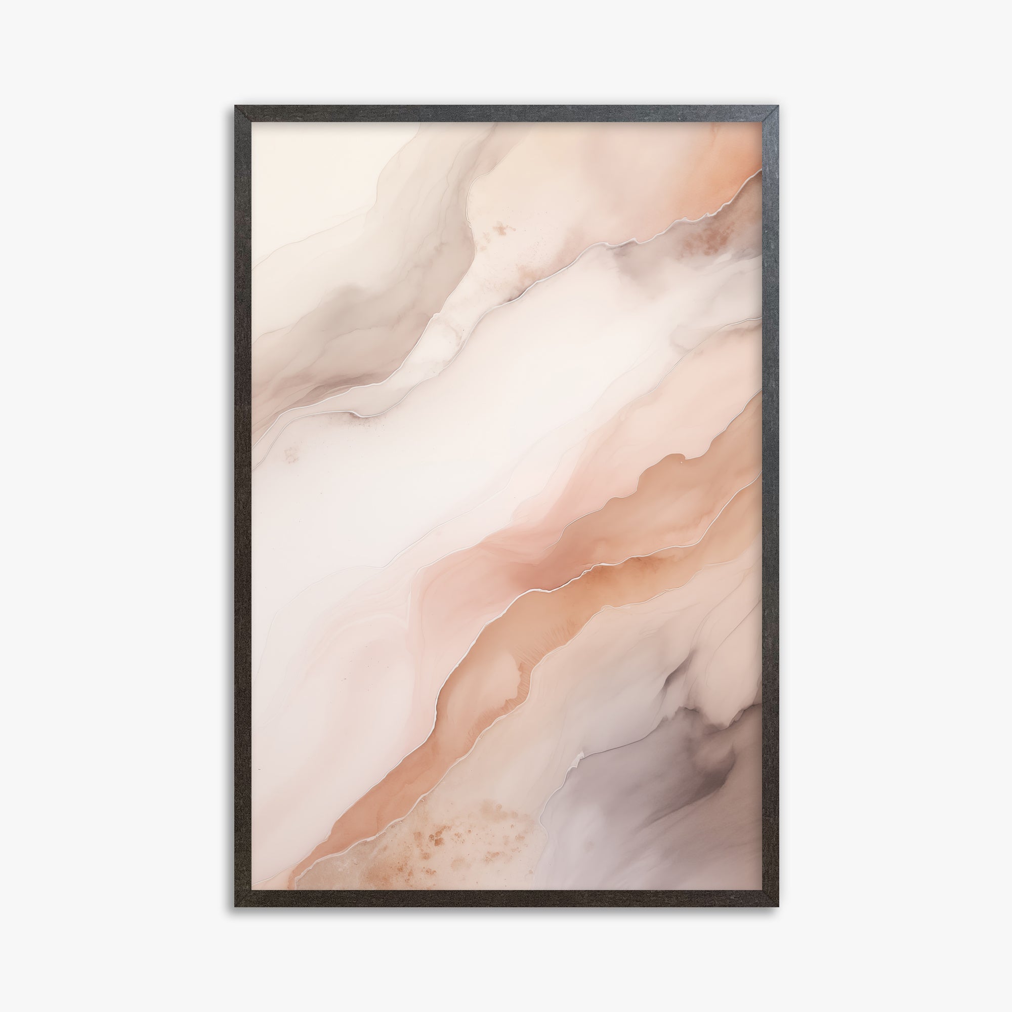 Rose Marble, 61x91cm Framed Poster With Espresso Frame
