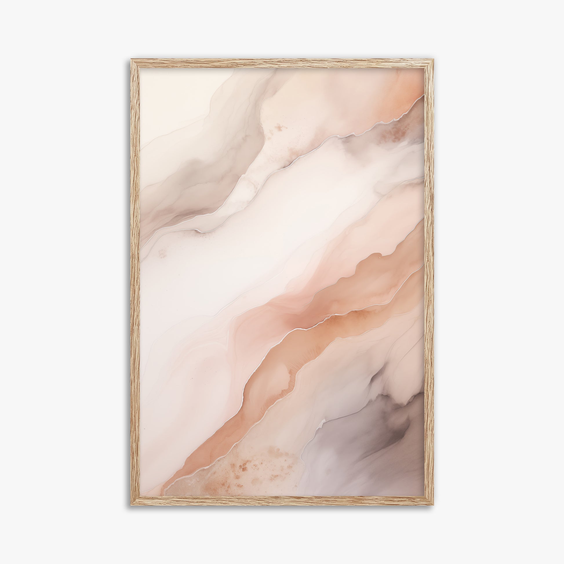 Rose Marble, 61x91cm Framed Poster With Raw Oak Frame