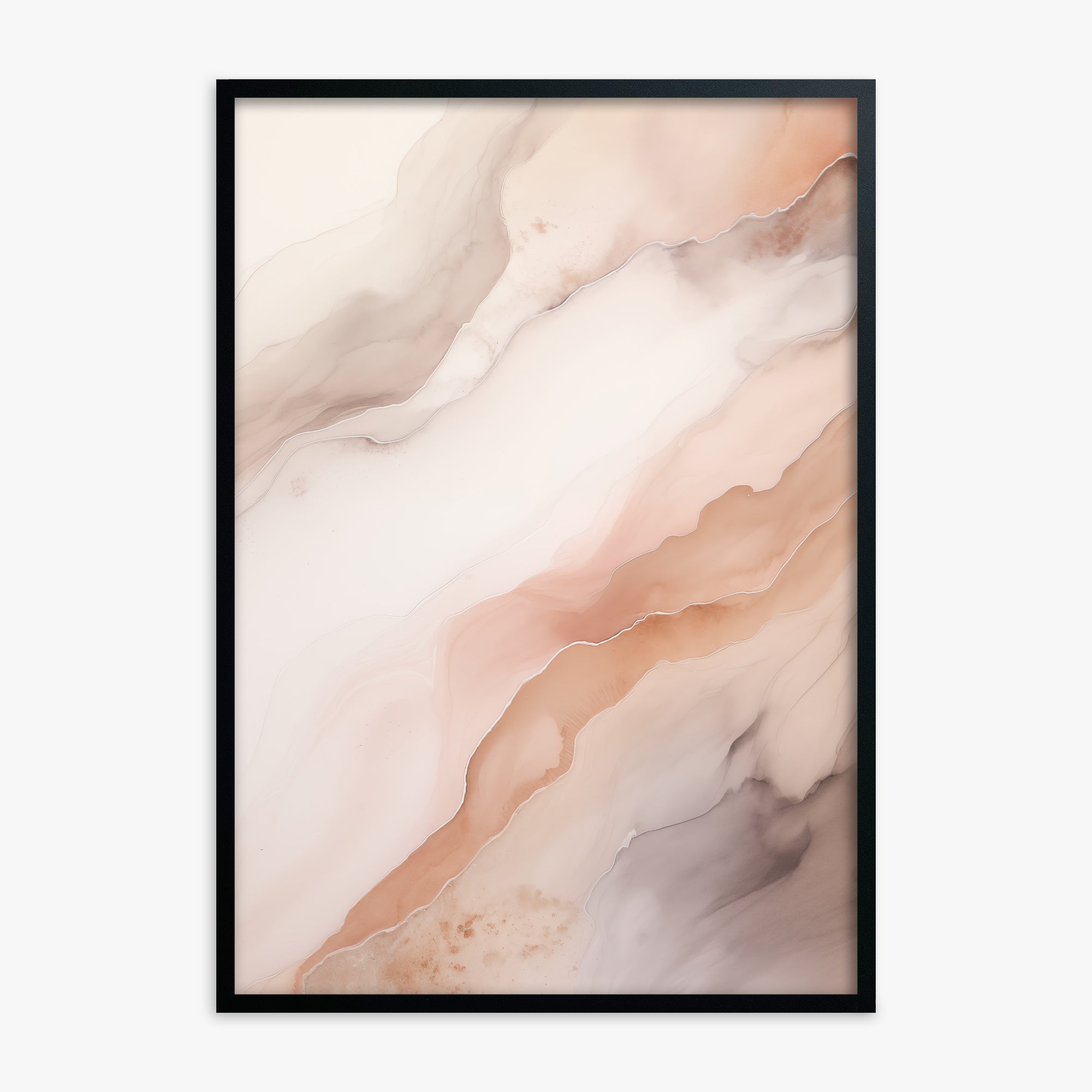 Rose Marble, Black Framed Poster With Black Frame