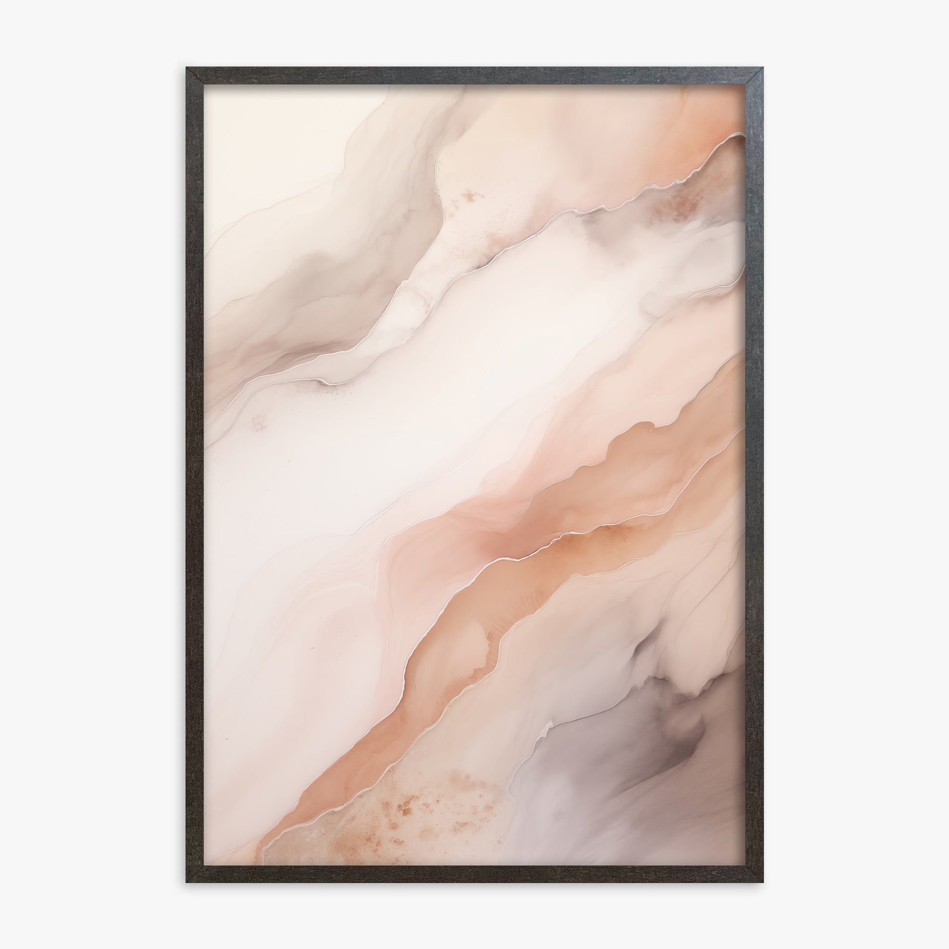 Rose Marble, 70x100cm Framed Poster With Espresso Frame