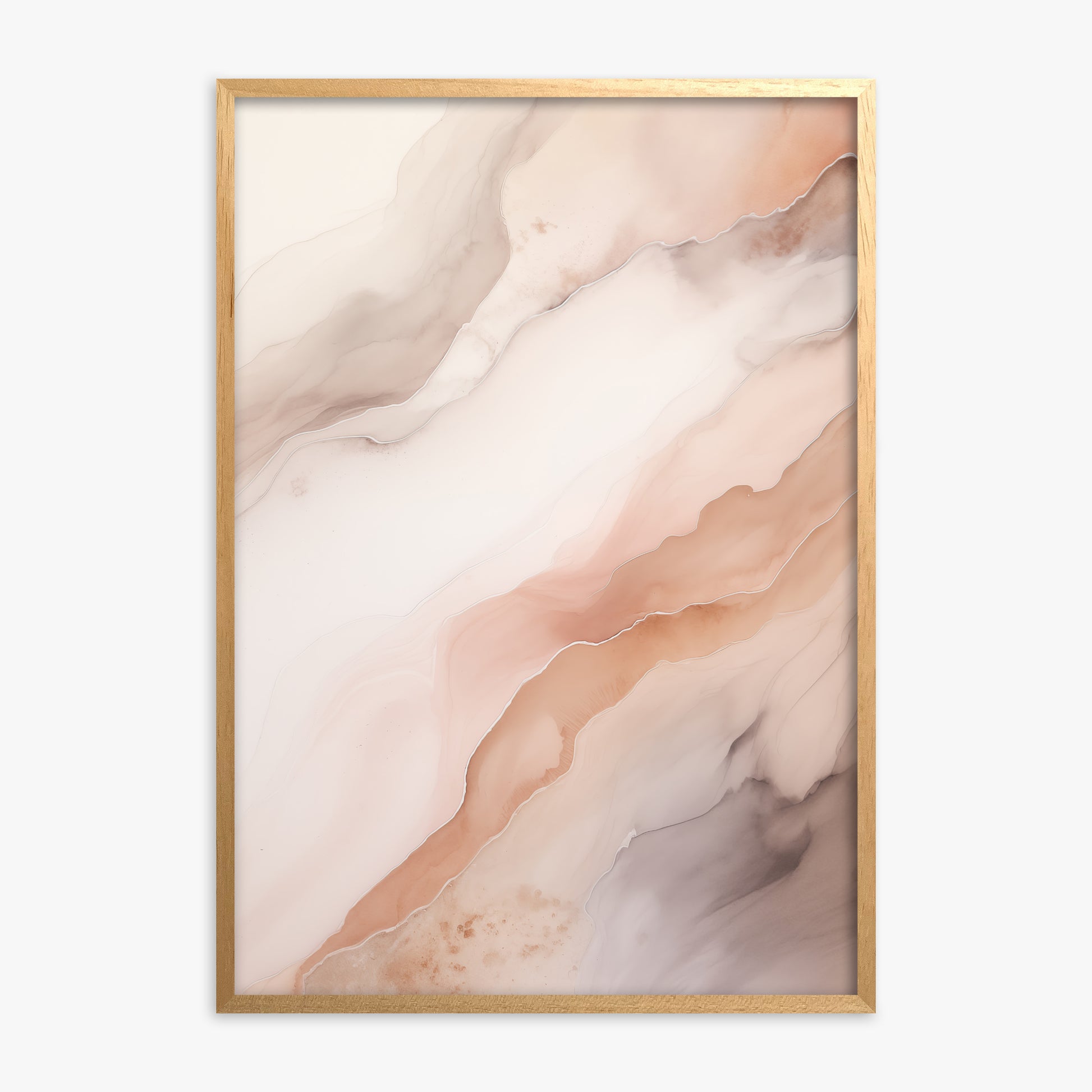 Rose Marble, Oak Framed Poster With Oak Frame