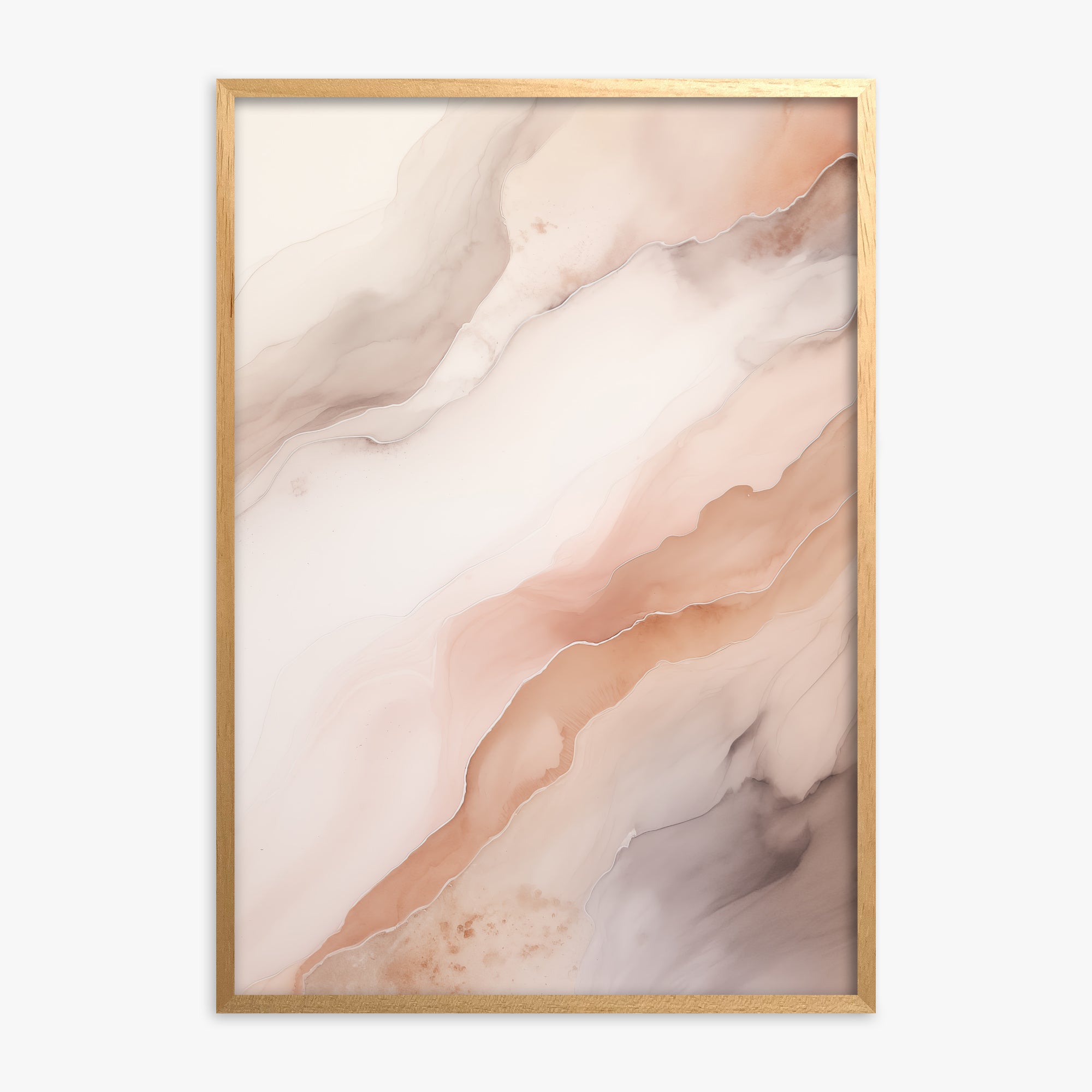 Rose Marble, Oak Framed Poster With Oak Frame