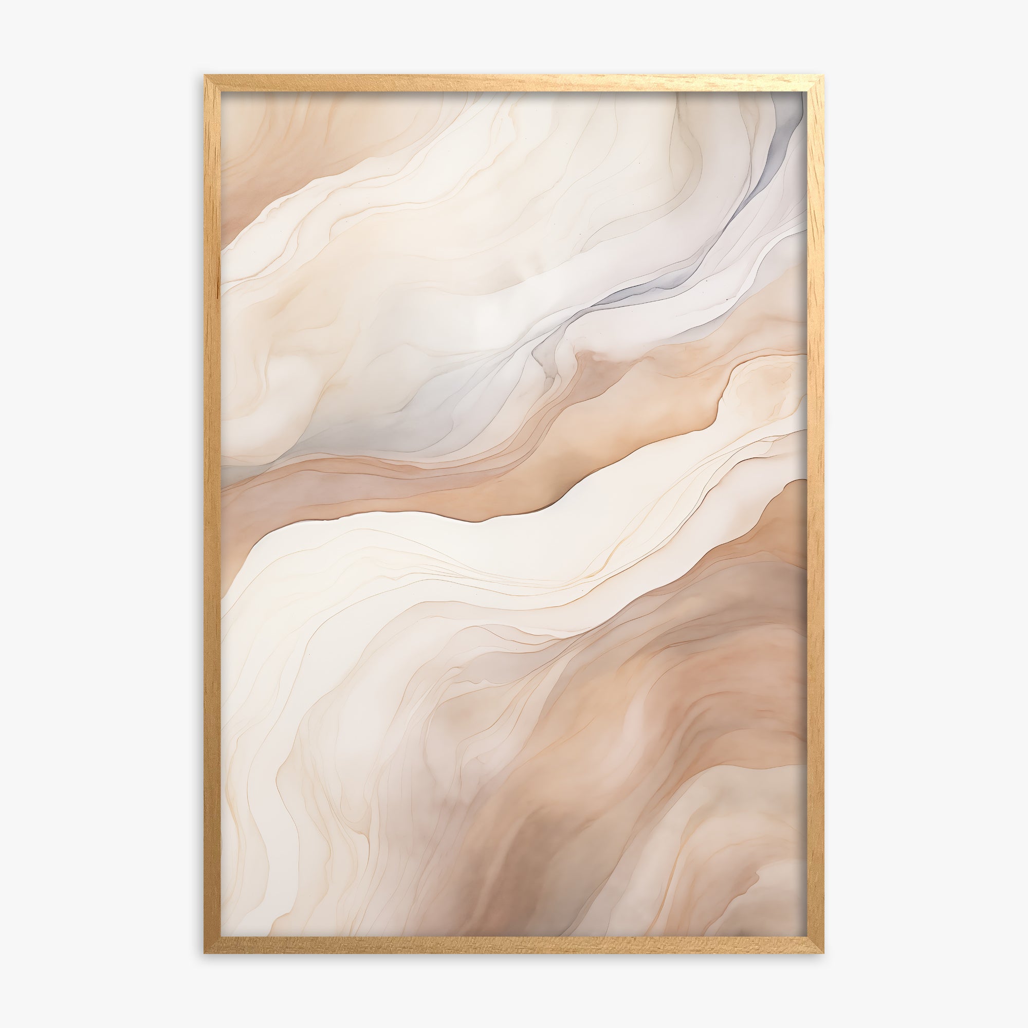 Liquid Strata, Oak Framed Poster With Oak Frame