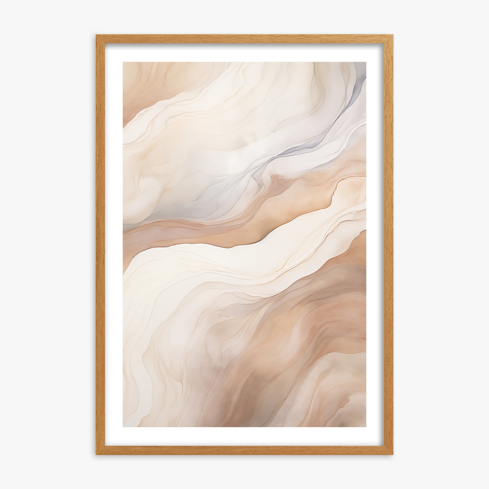 Liquid Strata, 70x100cm Framed Poster With Oak Frame