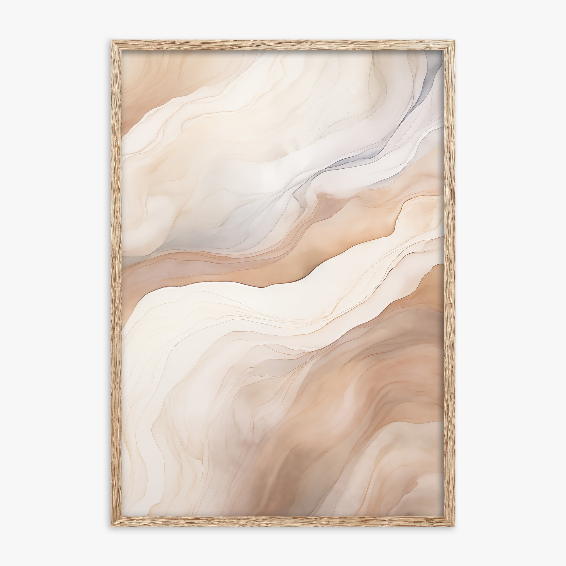 Liquid Strata, 70x100cm Framed Poster With Raw Oak Frame