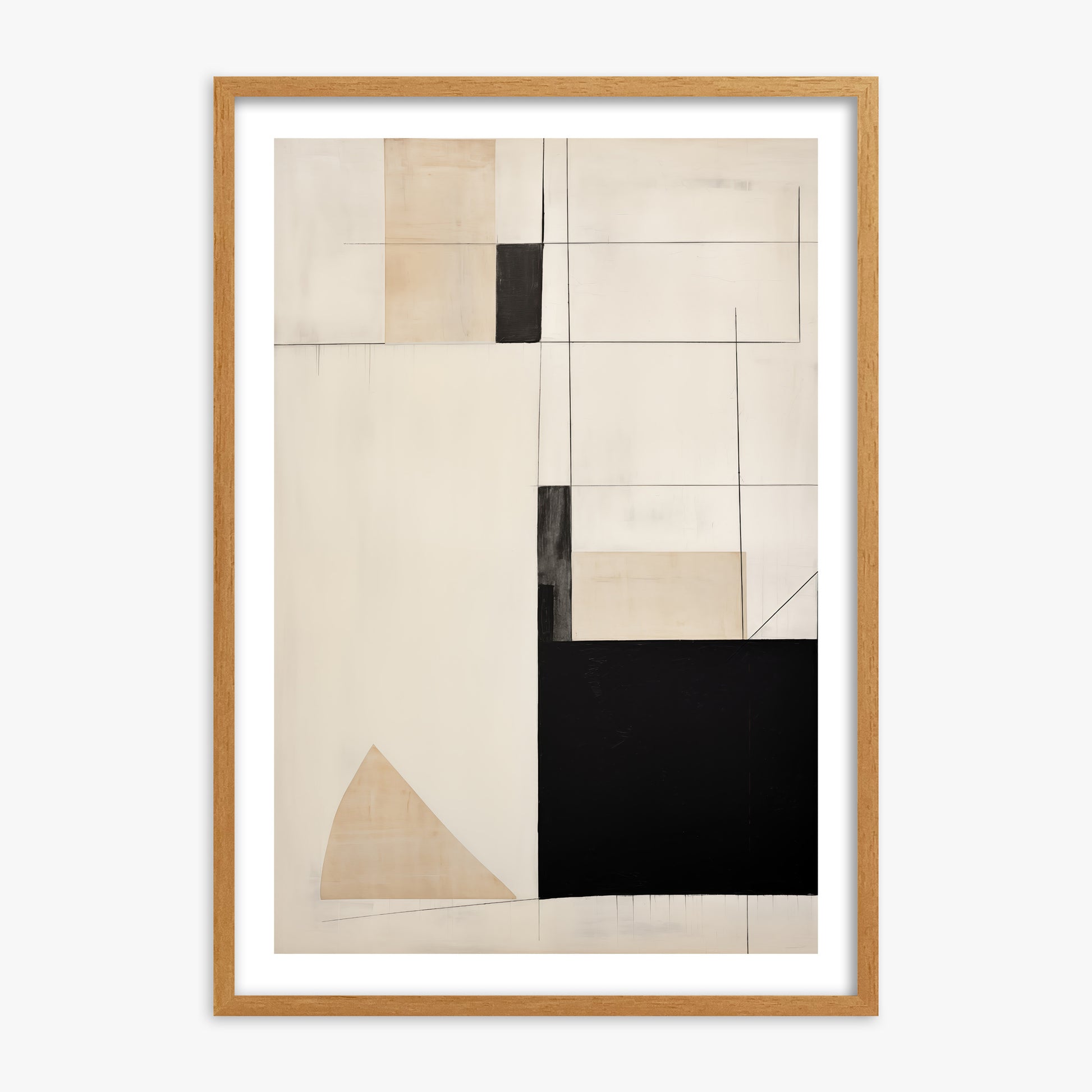 Urban Geometry, 70x100cm Framed Poster With Oak Frame