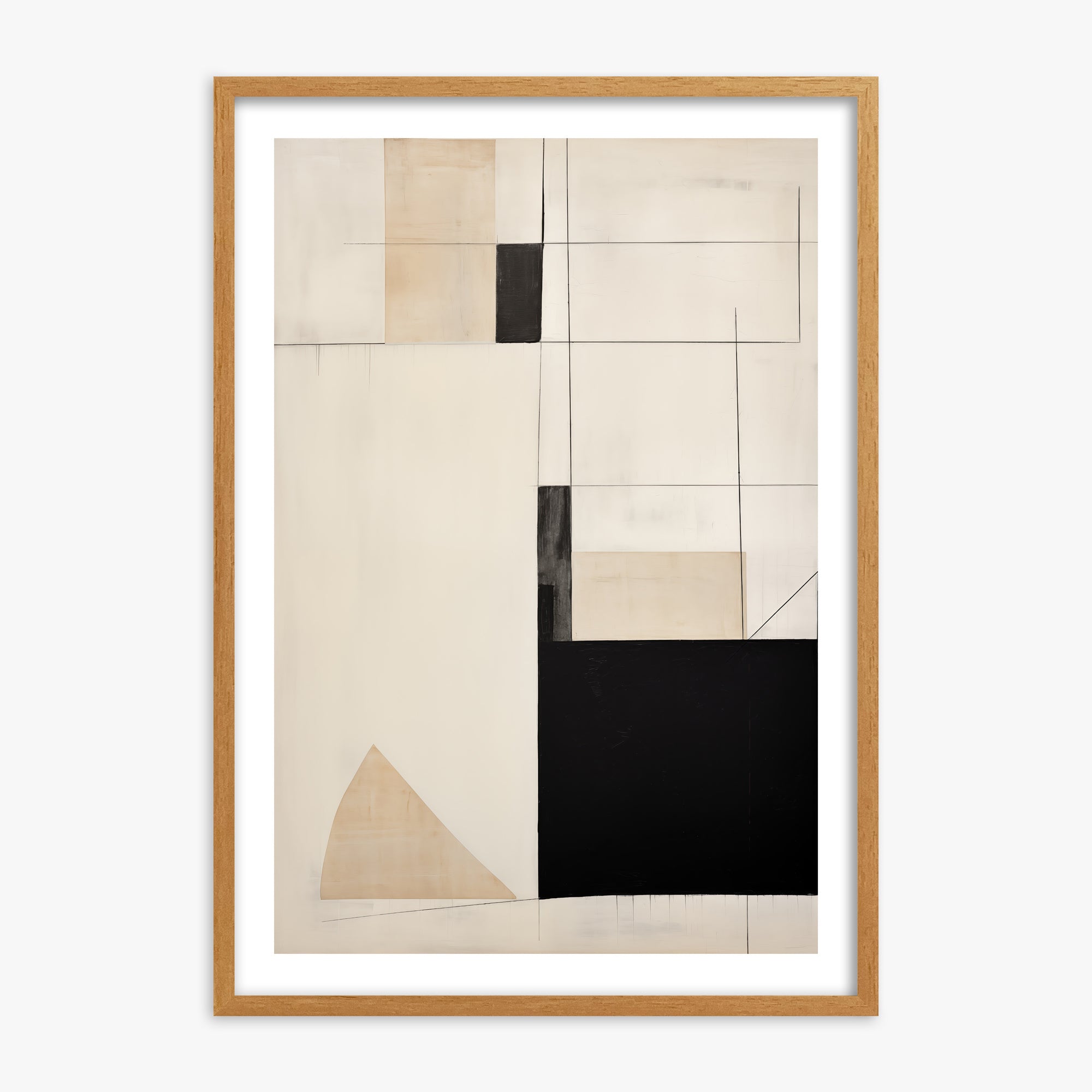 Urban Geometry, 70x100cm Framed Poster With Oak Frame