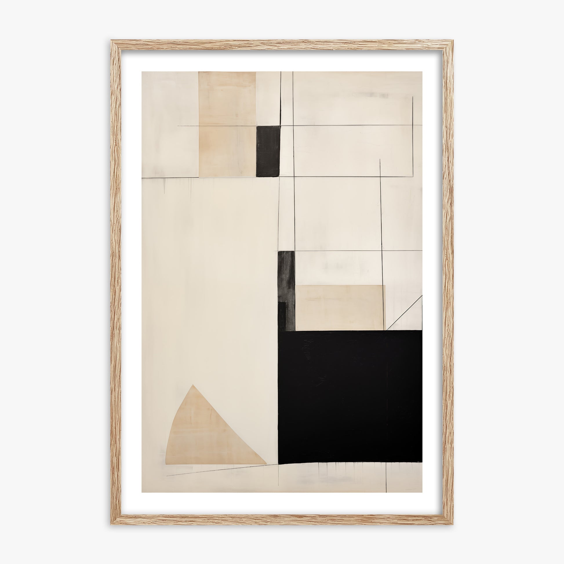 Urban Geometry, 70x100cm Framed Poster With Raw Oak Frame