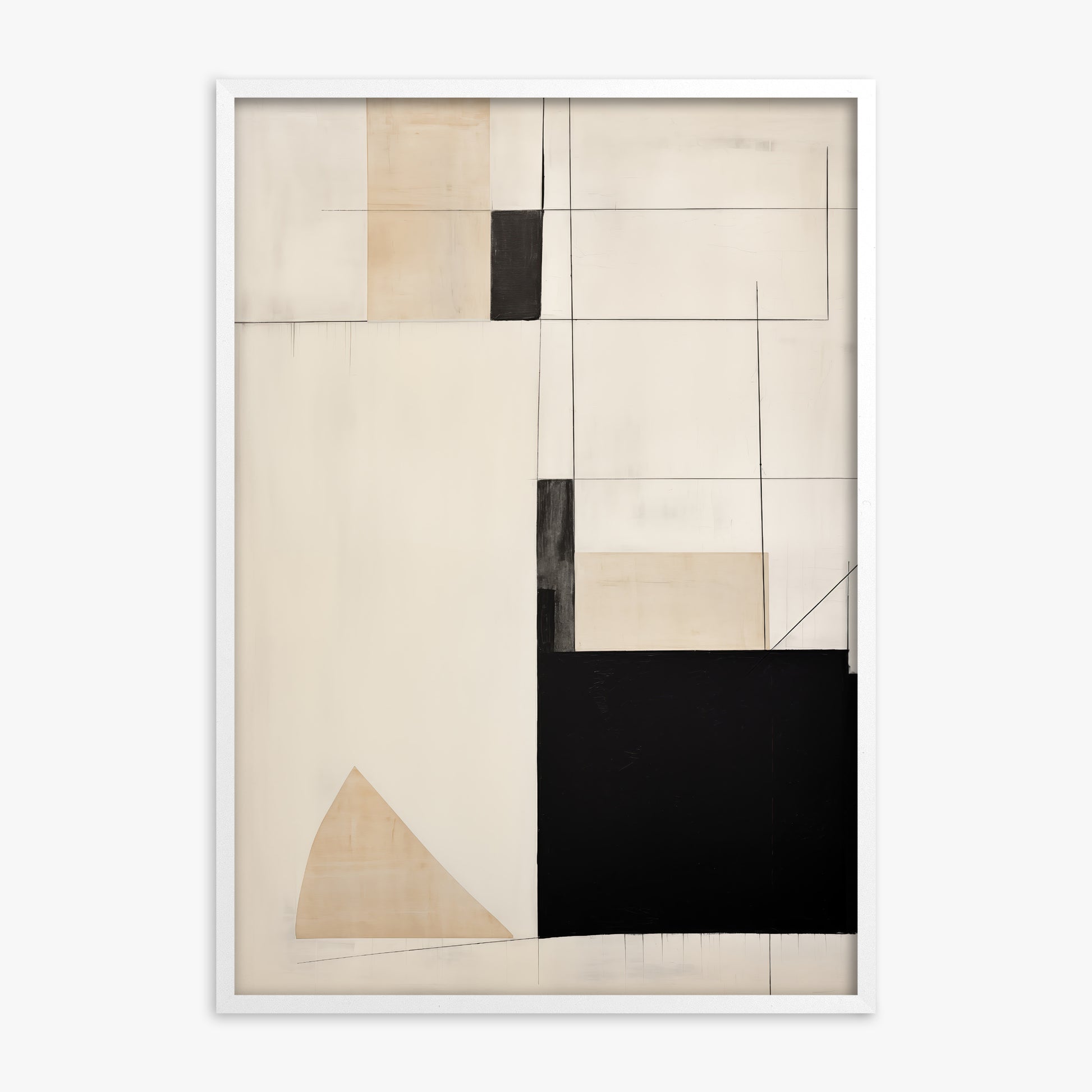 Urban Geometry, White Framed Poster With White Frame